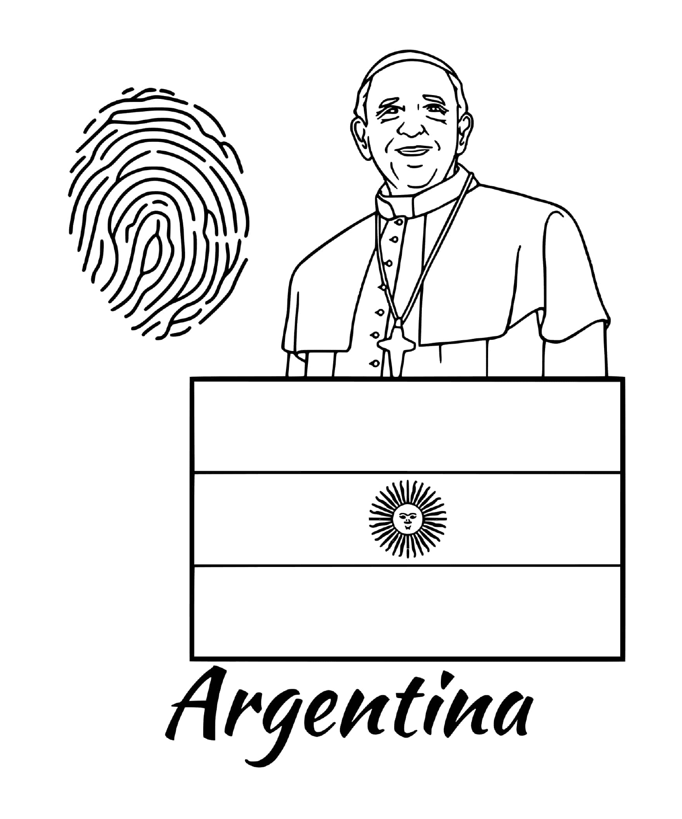  Bandeira da Argentina, impressão digital 