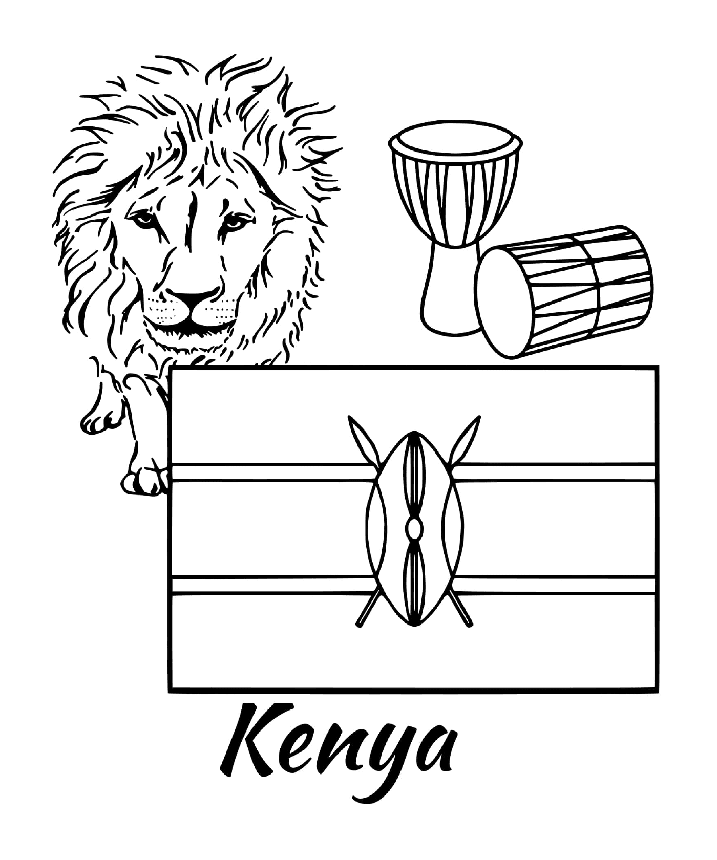  肯尼亚国旗,狮子 
