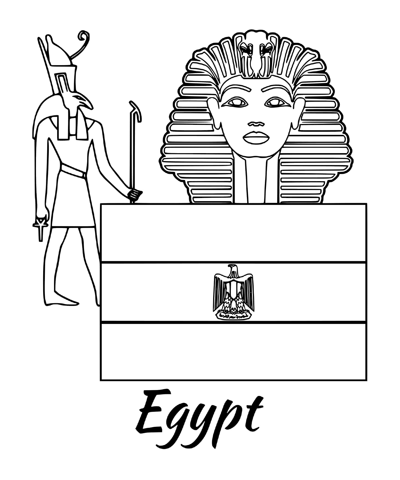  Bandeira do Egito com a Esfinge 
