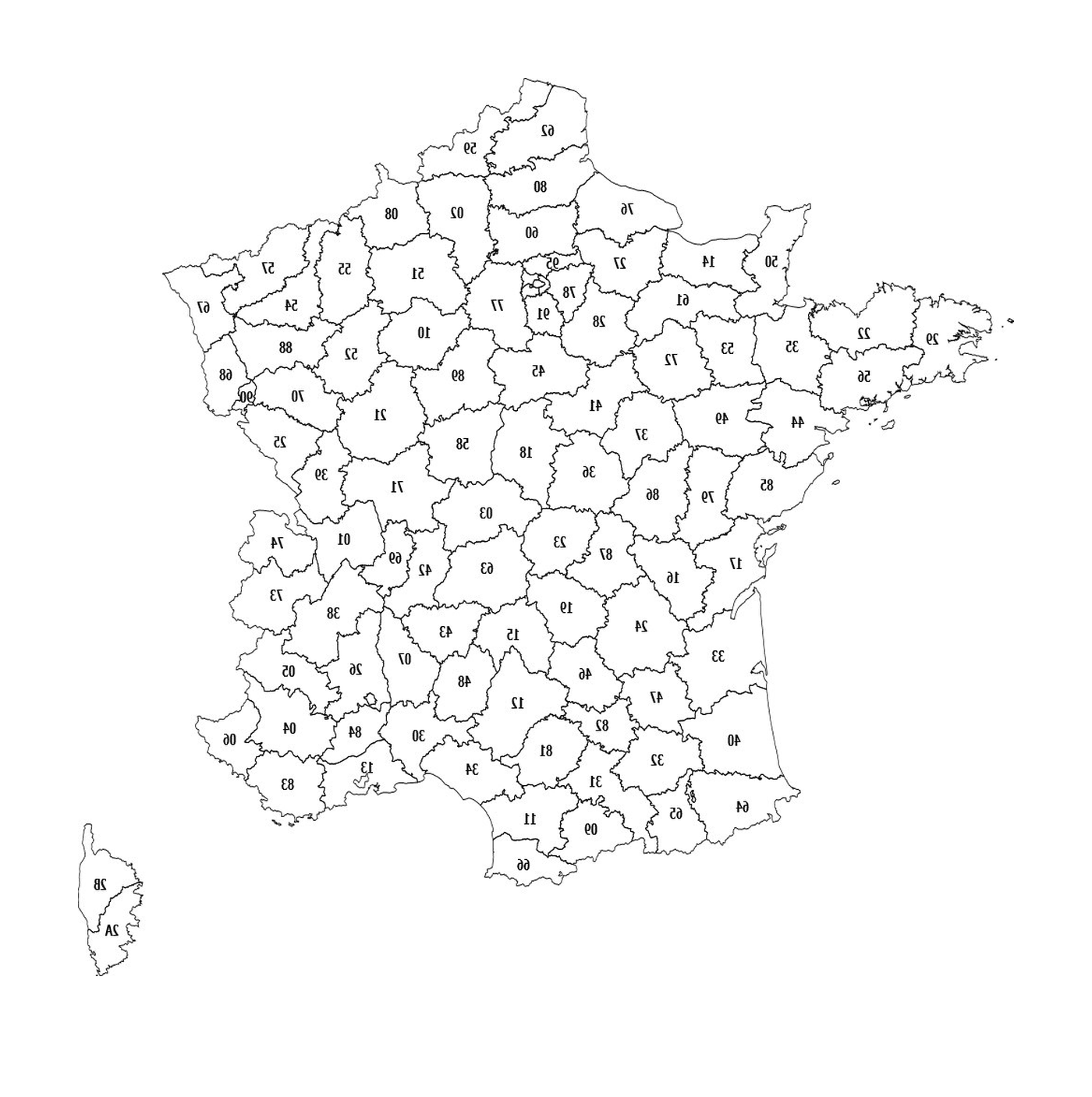  Mapa dos departamentos da França 