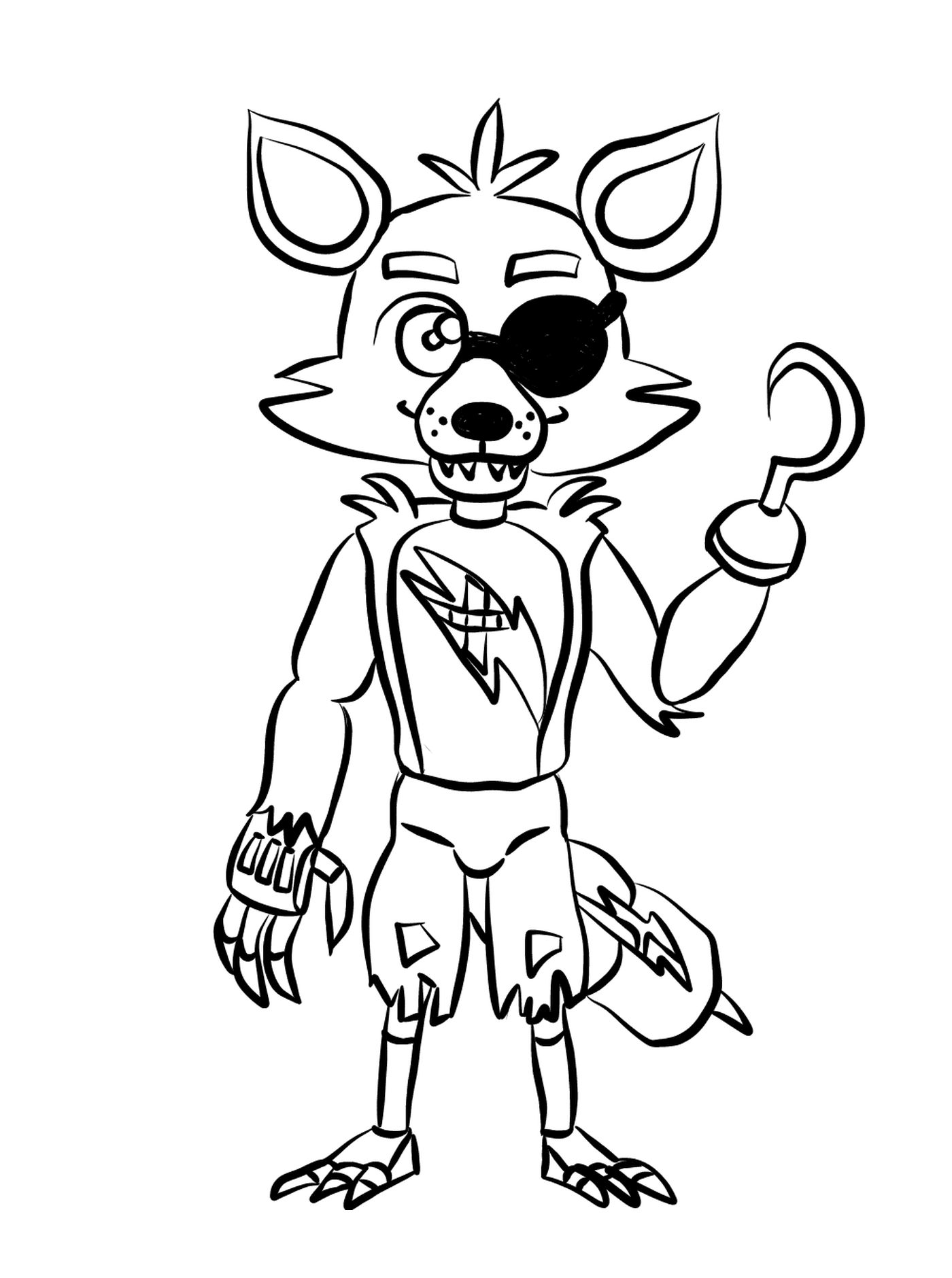  Um personagem de desenho animado representando Foxy 