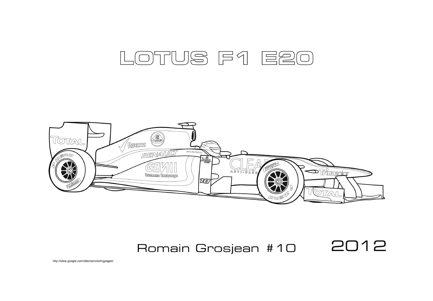  Carro de corrida de Romain Grosjean Lotus E20 