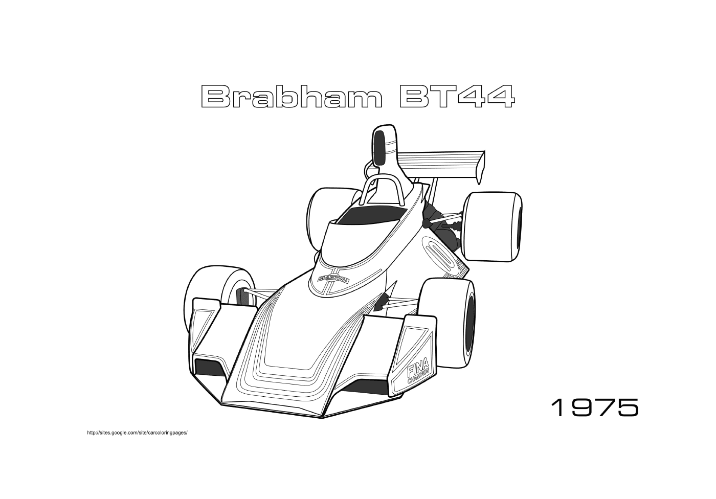  Brabham carro de corrida Bt44 1975 em ação 
