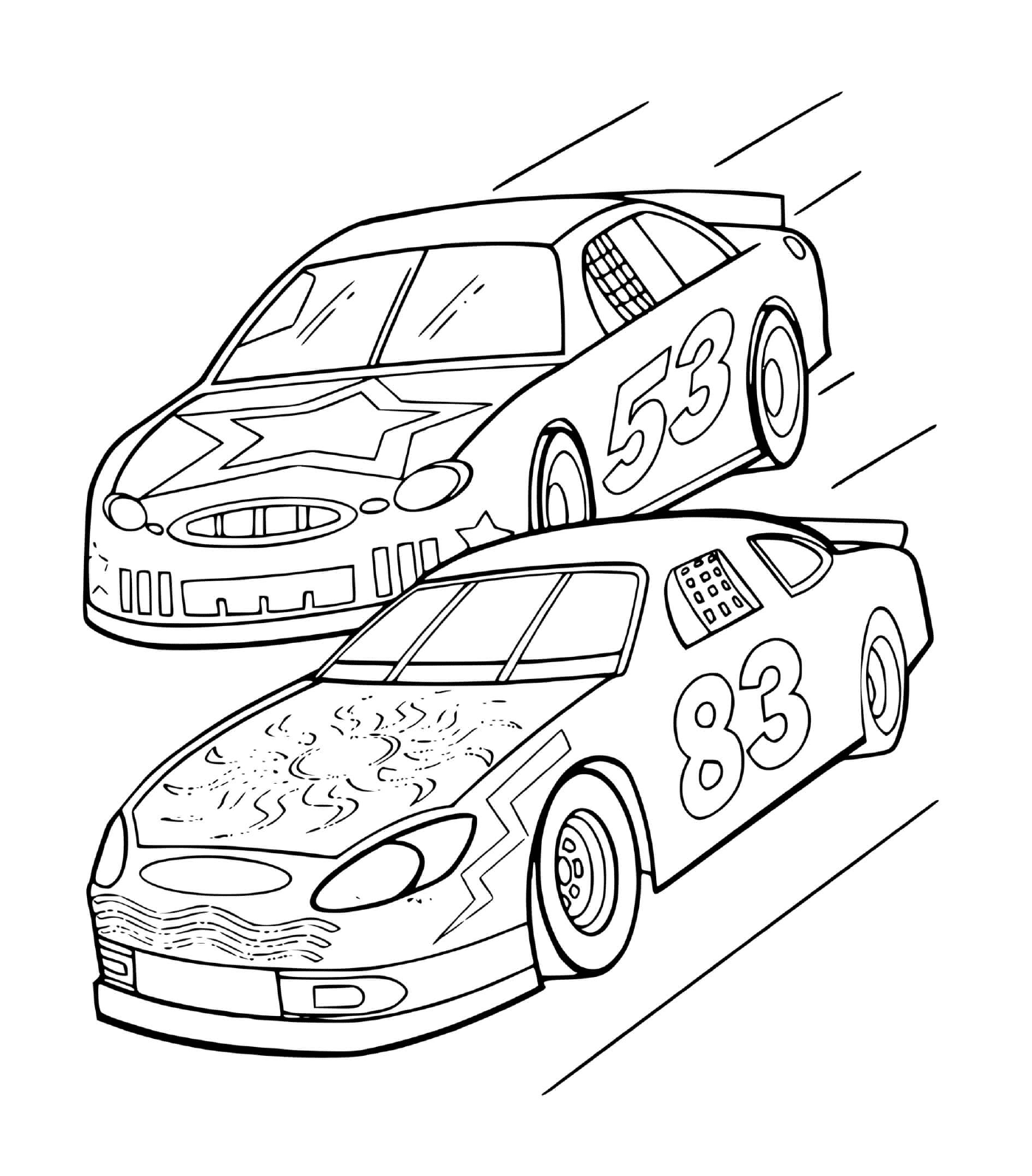  Dois carros de corrida no circuito 