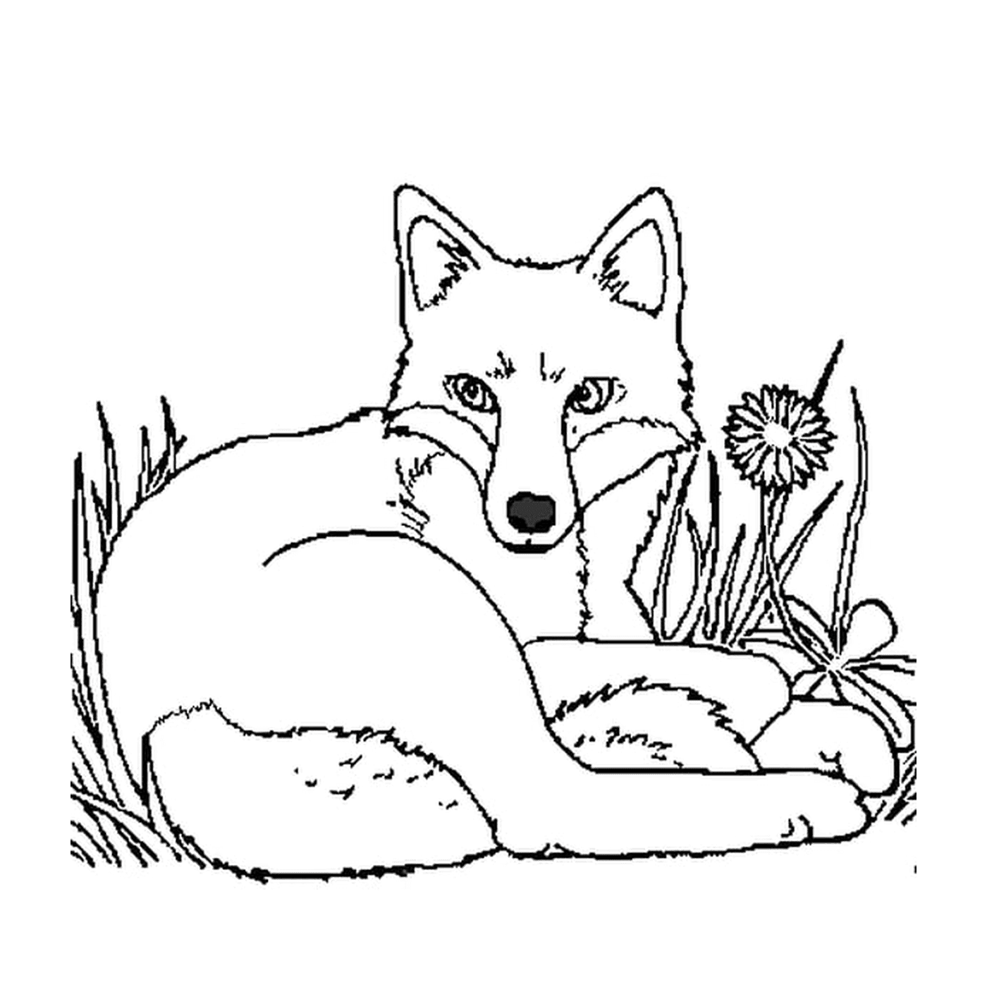  森林里安静的狐狸 