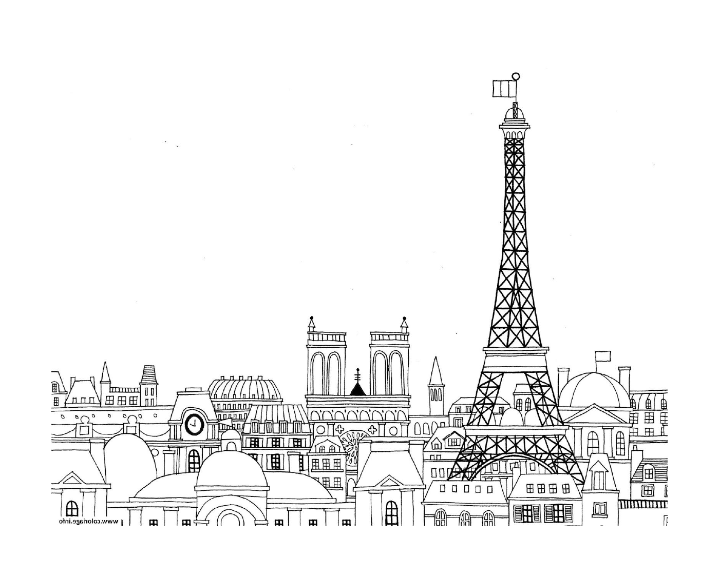  पेरिस शहर का दृश्य 