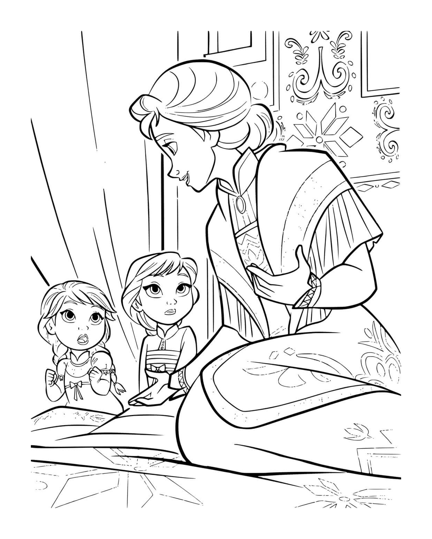  Anna, Elsa e sua mãe 