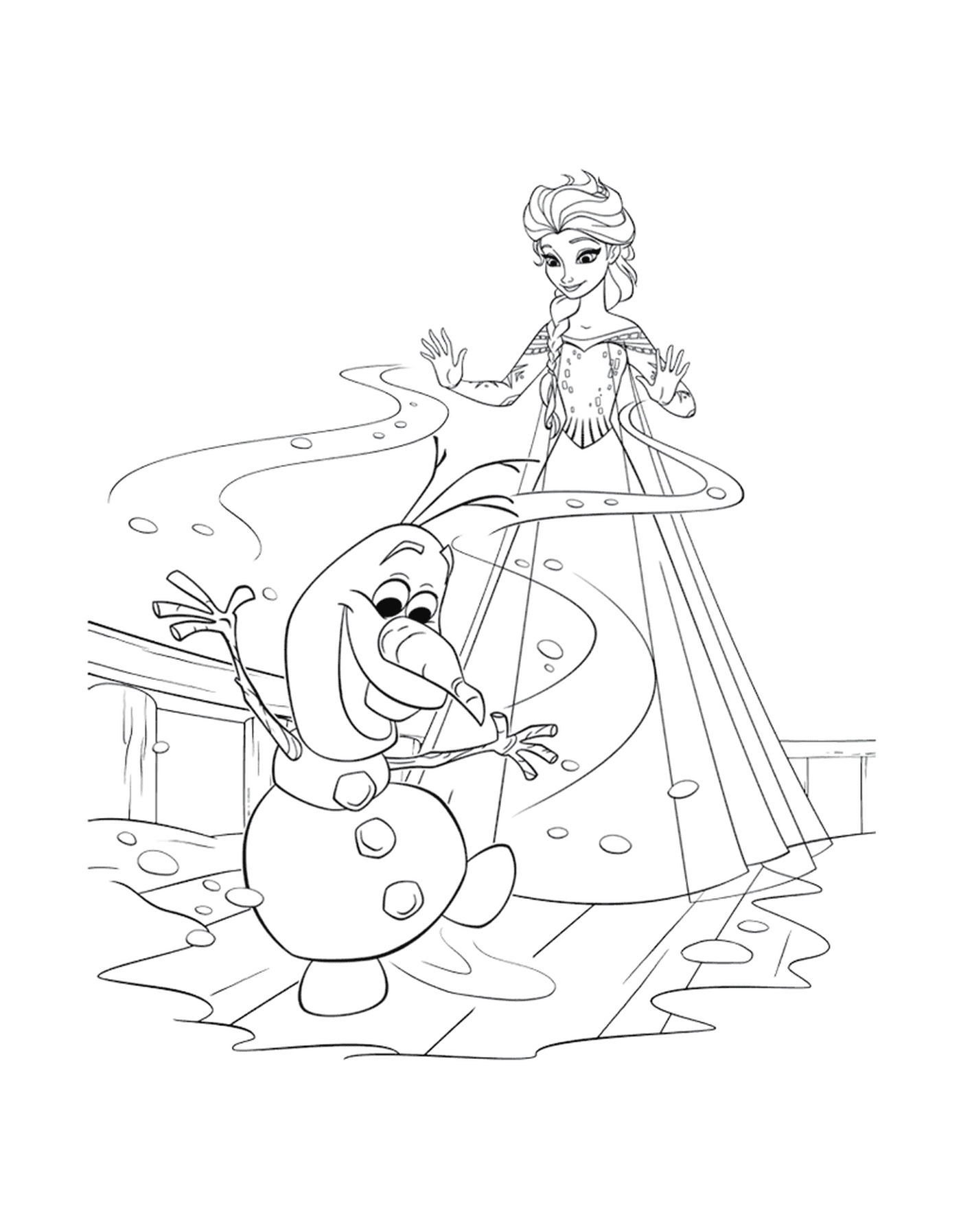  Elsa com Olaf que está frio 