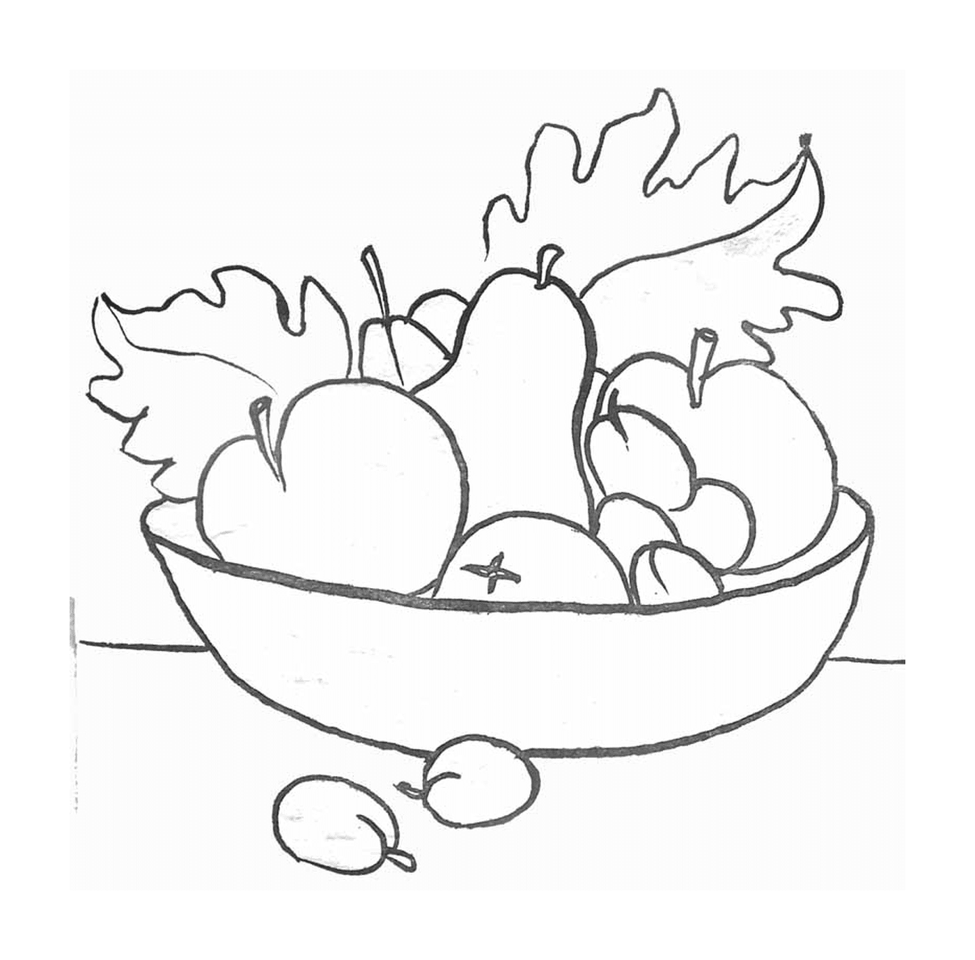  碗里装满苹果和梨子, 