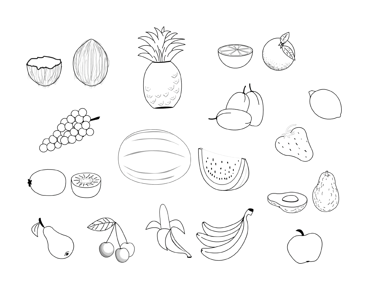  Várias frutas nesta página 