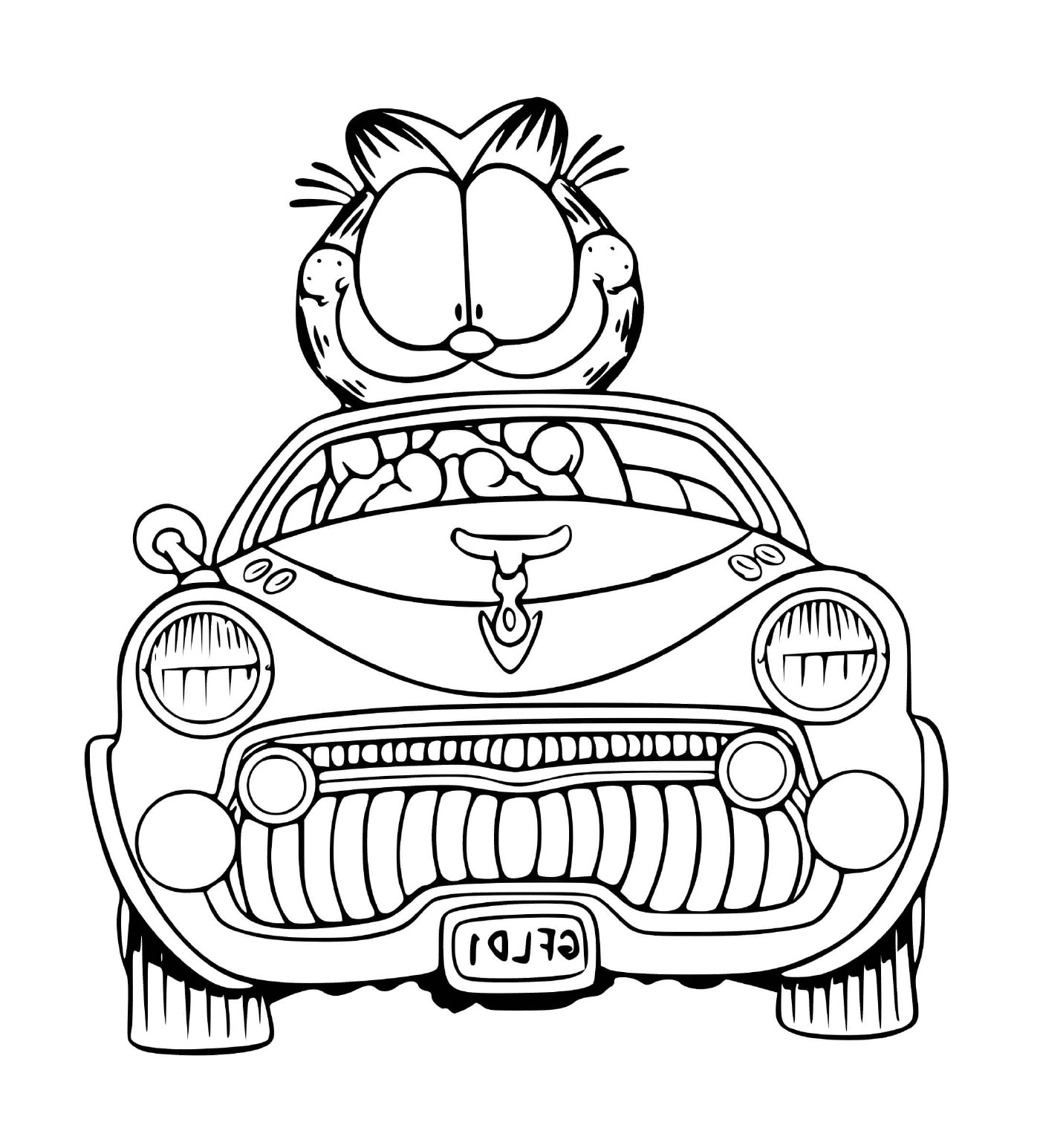  Garfield se beneficia de um carro de luxo 