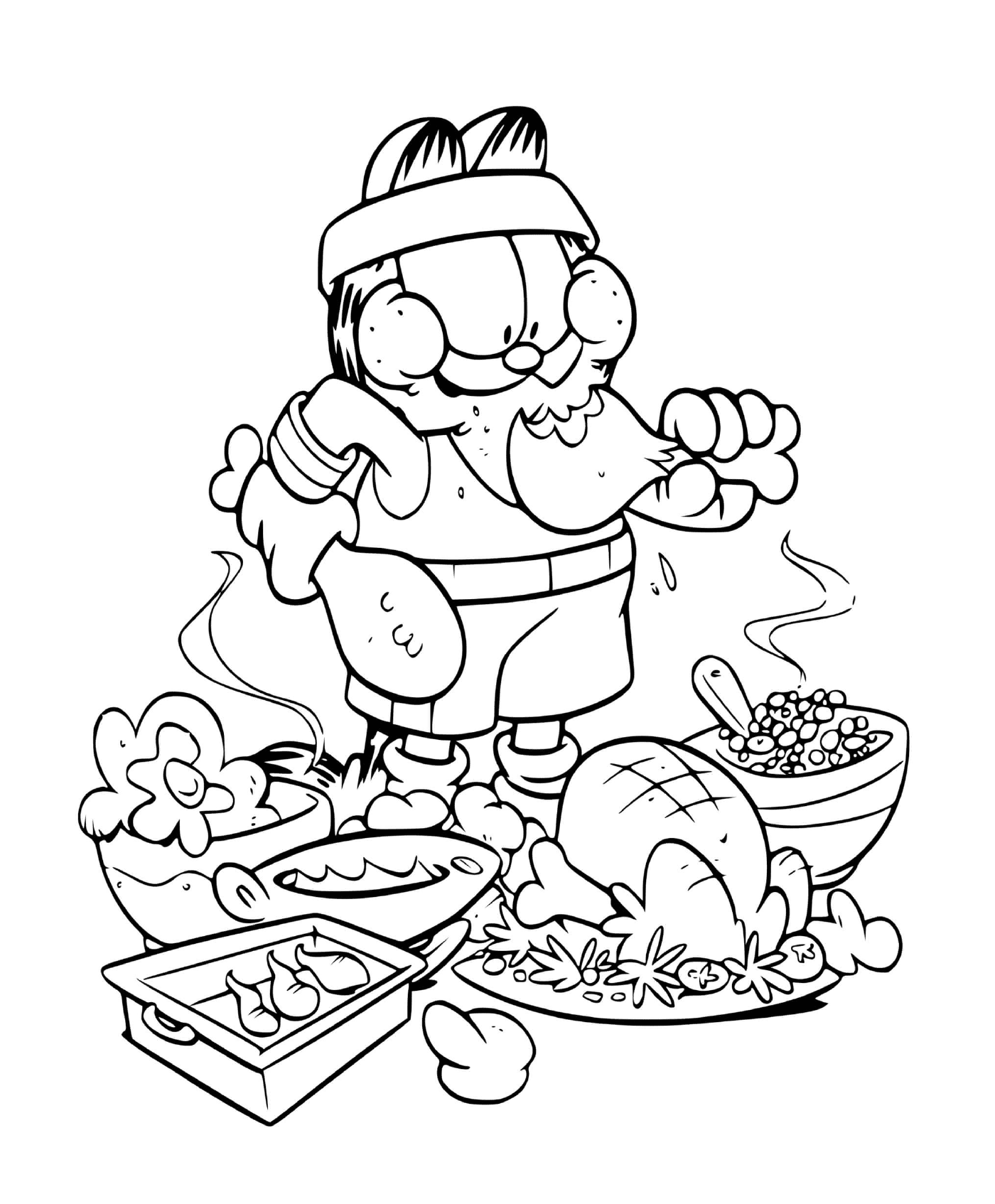  Garfield saboreia uma festa de frango 