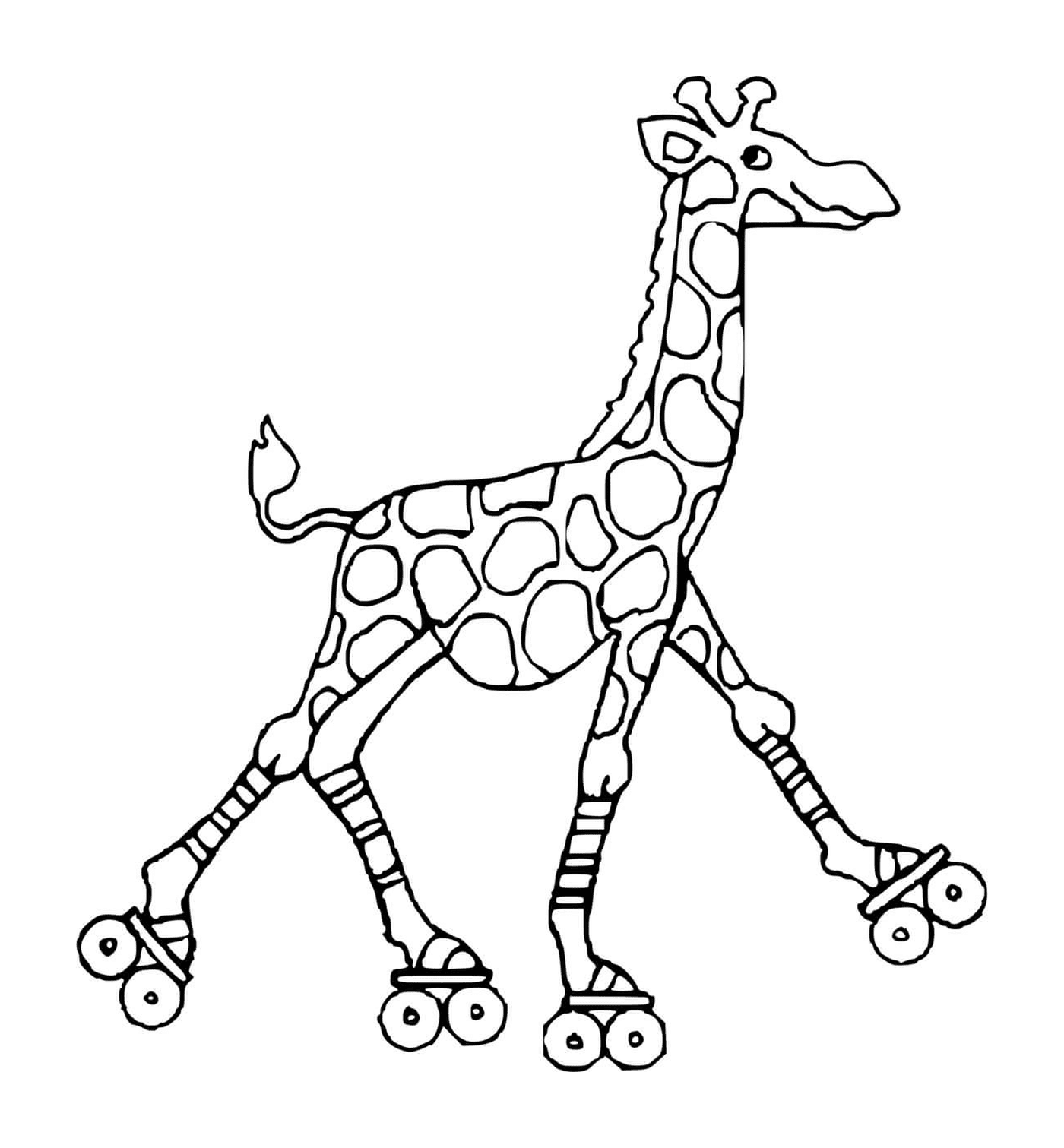  Girafe 带溜冰滑冰鞋的Girafe 