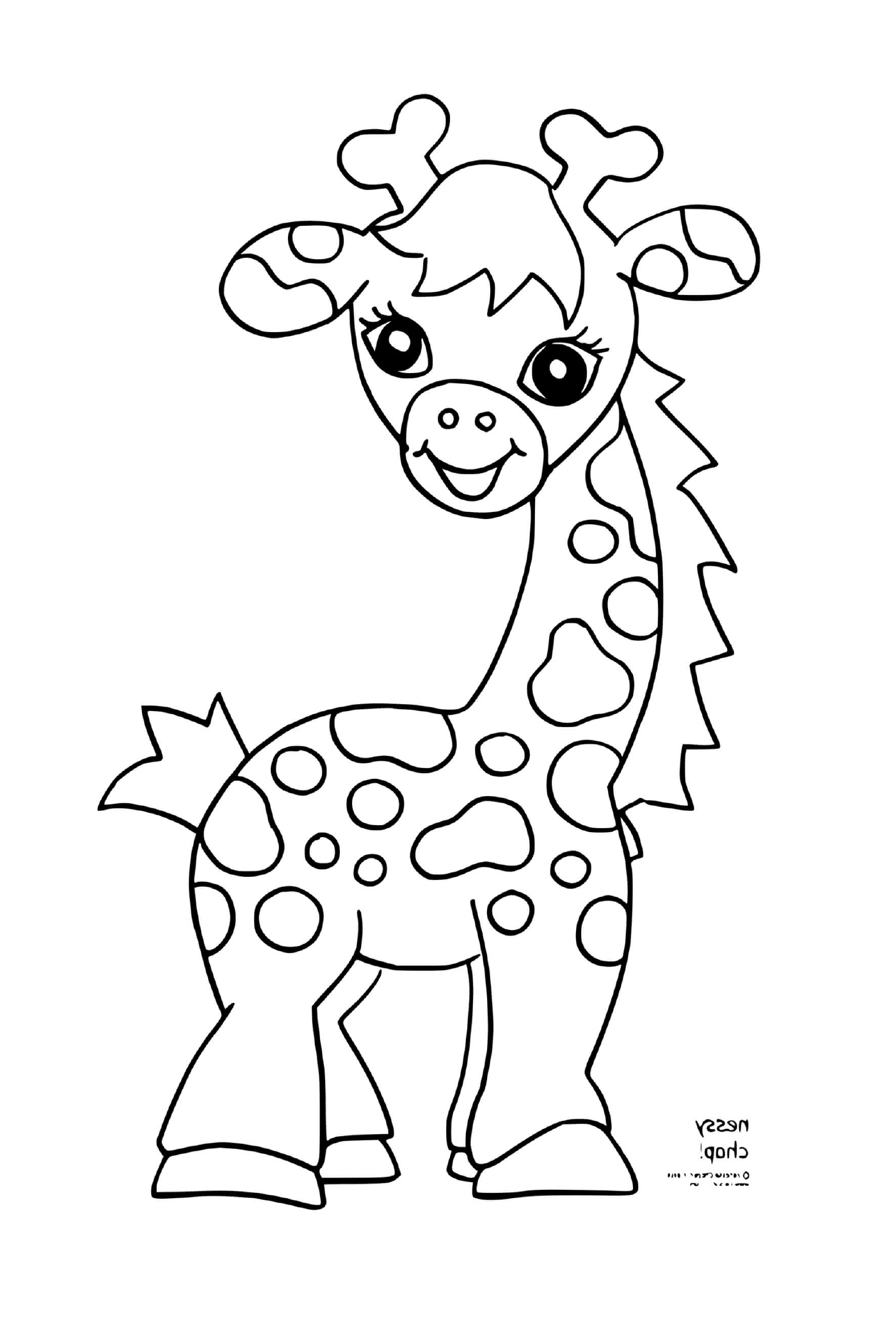  Girafa sorrindo com olhos bonitos 