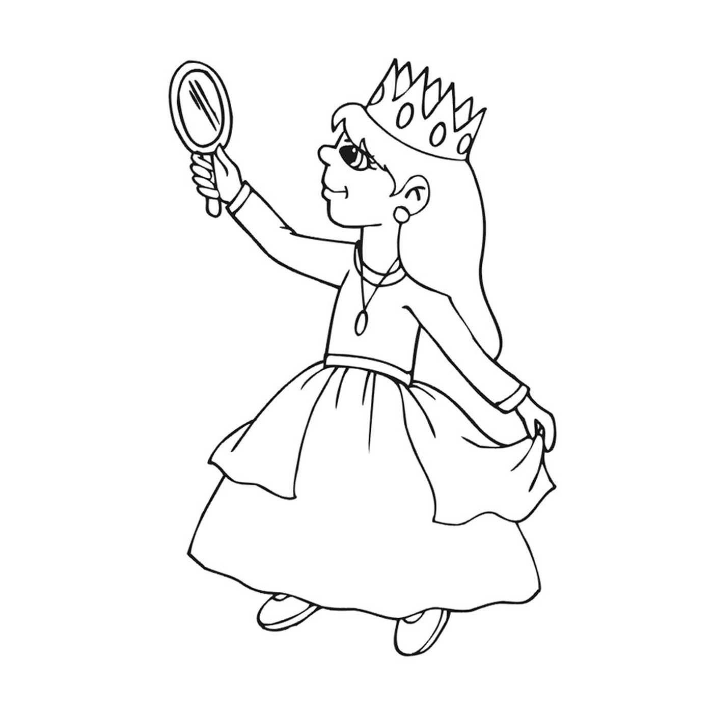  Uma princesa segurando um espelho 