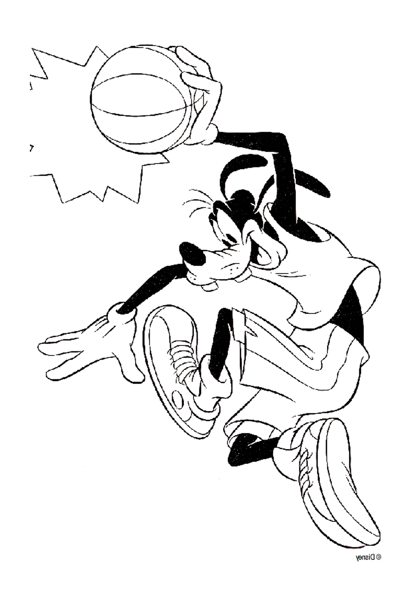  Dingo joga basquete com uma bola 