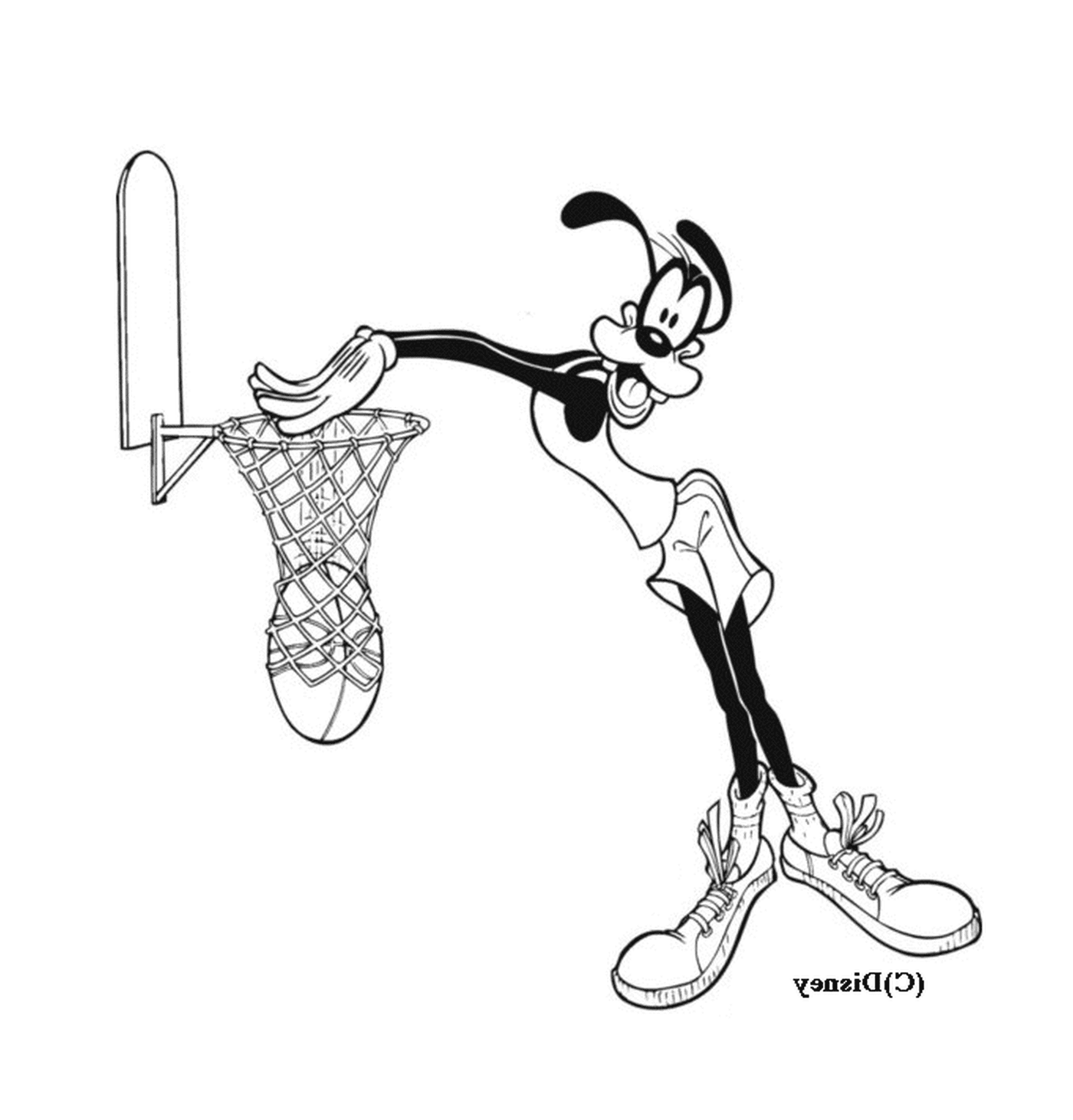  Jogo de basquetebol em um desenho animado Dingo 