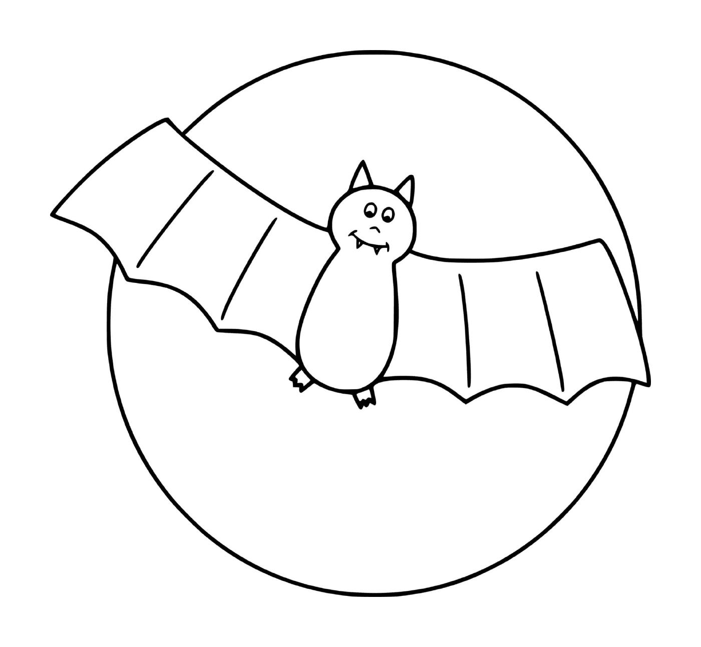  Um único morcego em pleno voo com a lua 