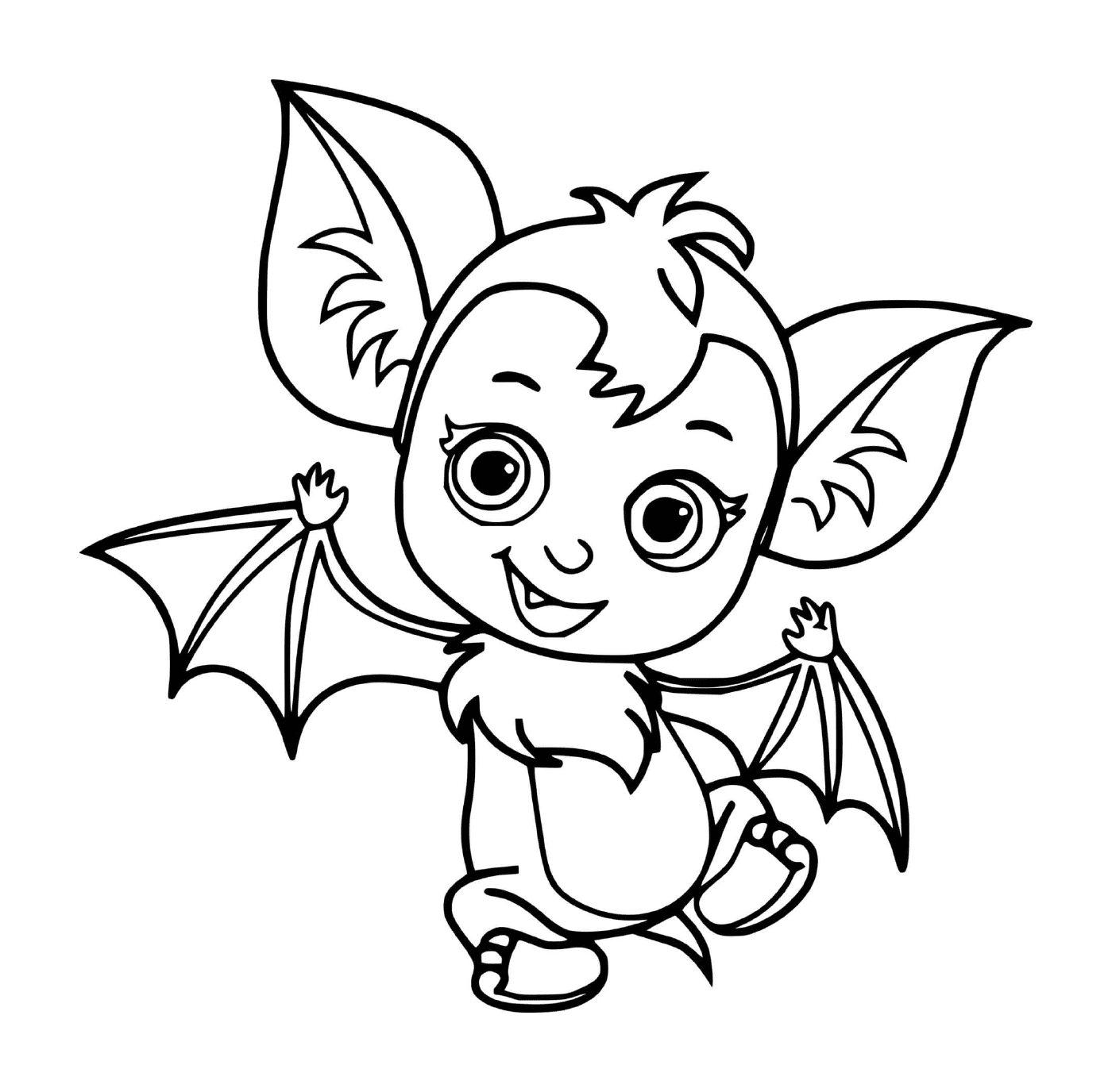  pequeno morcego feliz feliz 