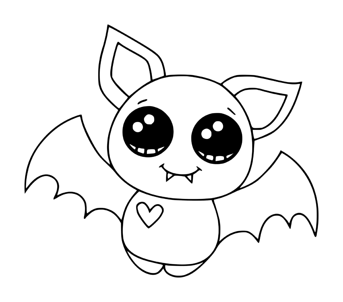  bebê bonito morcego kawaii na versão dos desenhos animados 