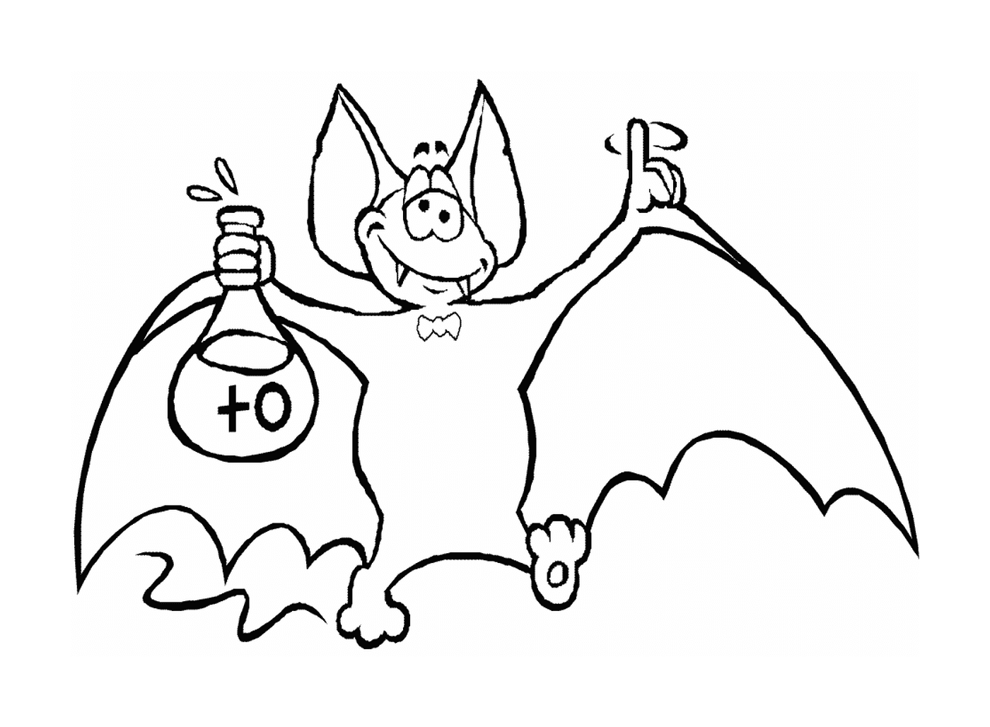  morcego vampiro segurando uma garrafa de poção 