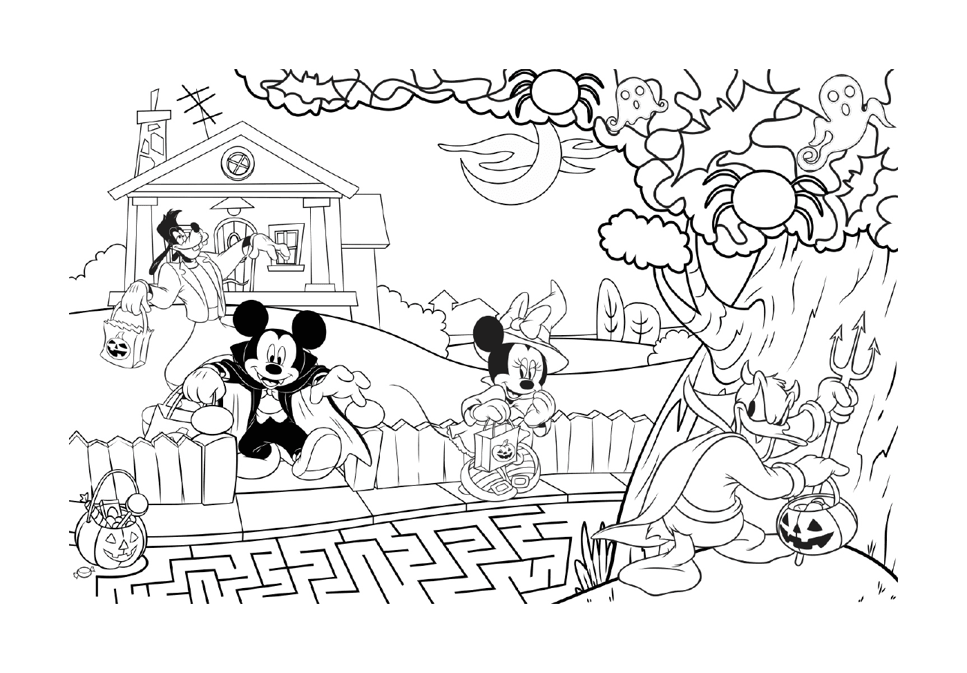  Mickey e Minnie em uma casa assombrada 