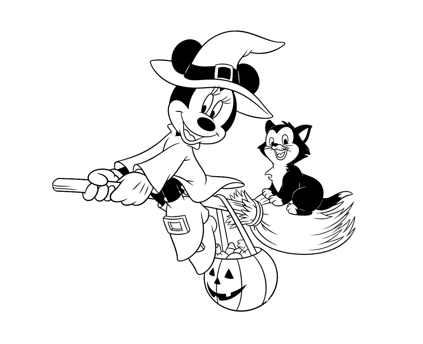  Minnie Mouse e bruxas Figaro 
