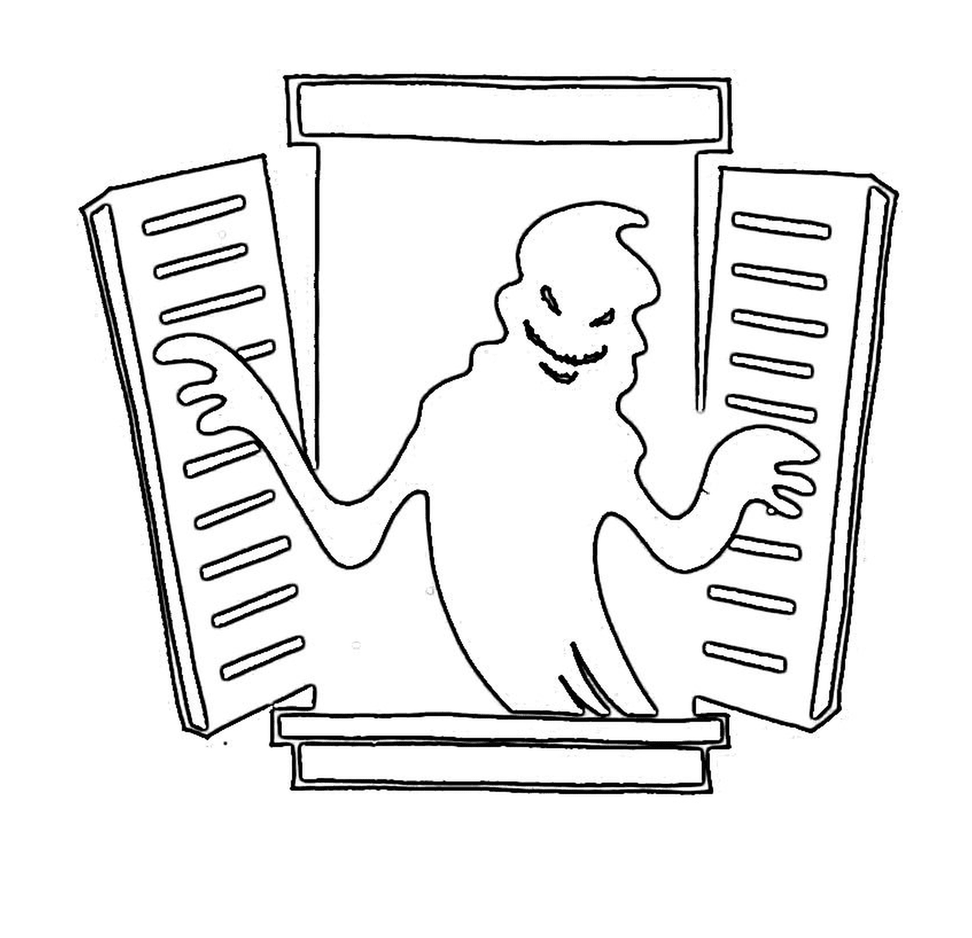  Fantasma saindo de uma janela 