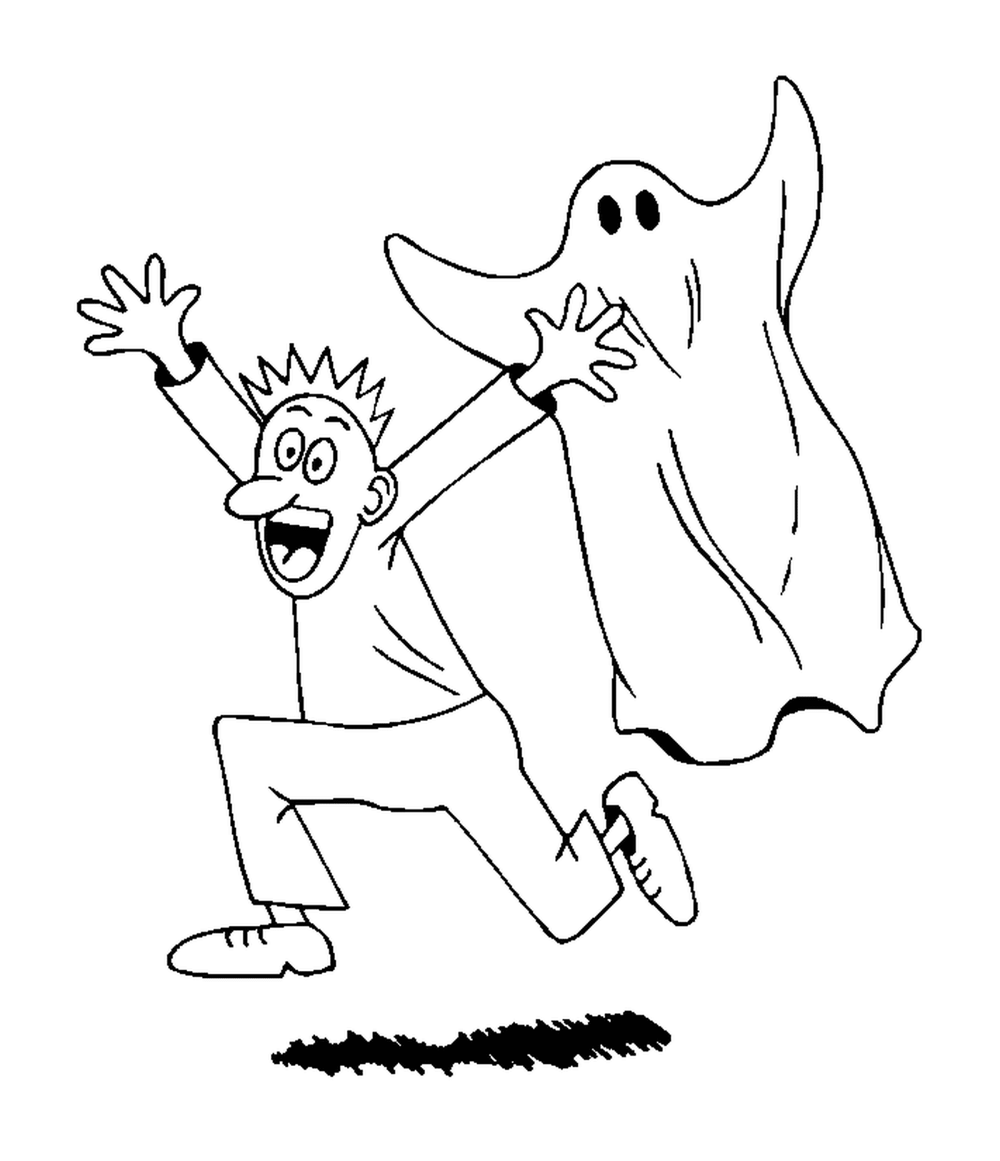  Um ser humano perseguido por um fantasma 