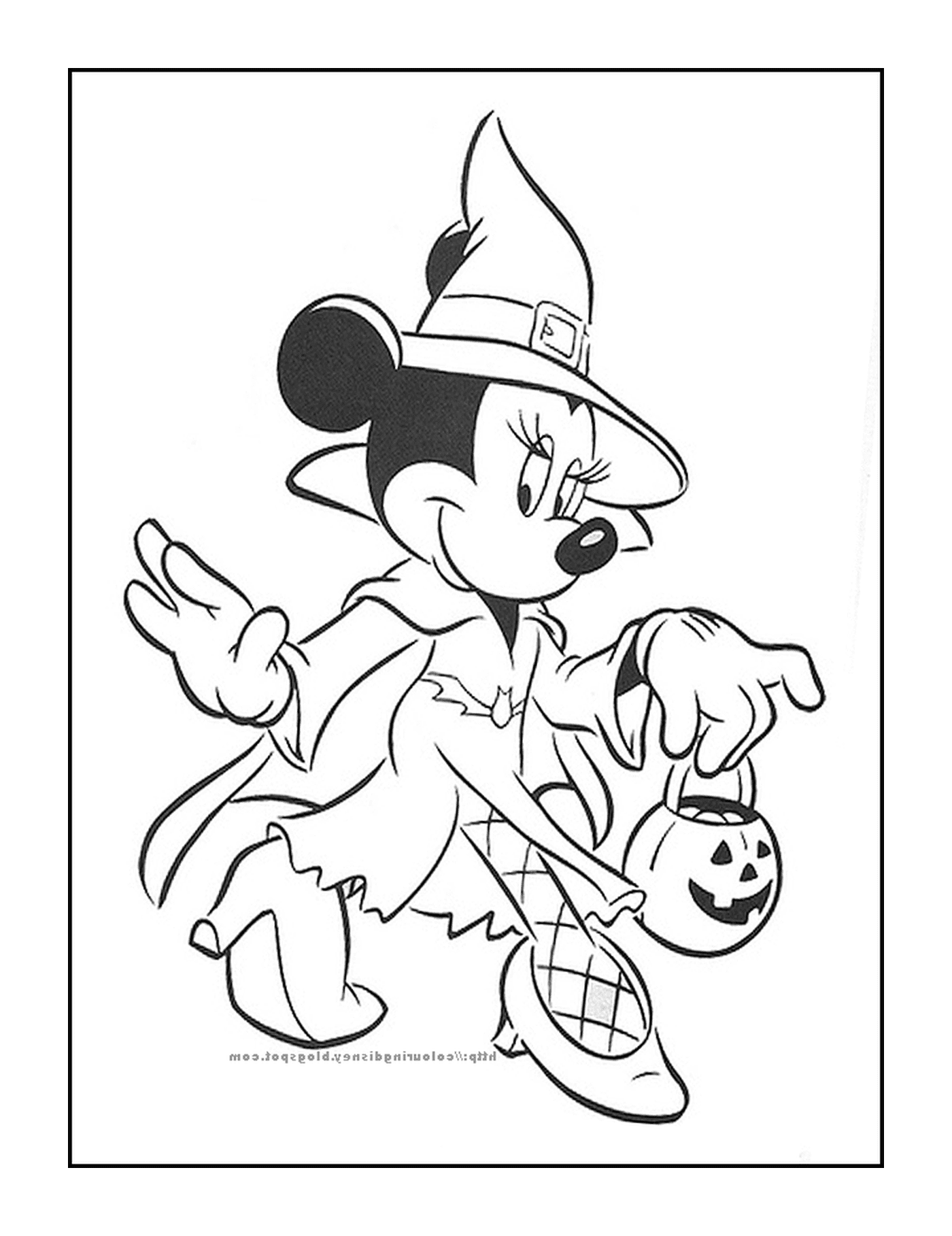  Minnie Mouse disfarçada de bruxa para o Halloween 