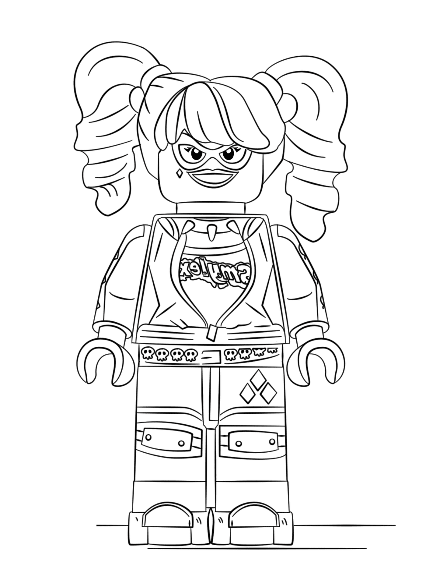  लेगो लड़की उसके चेहरे पर एक मुस्कान के साथ 