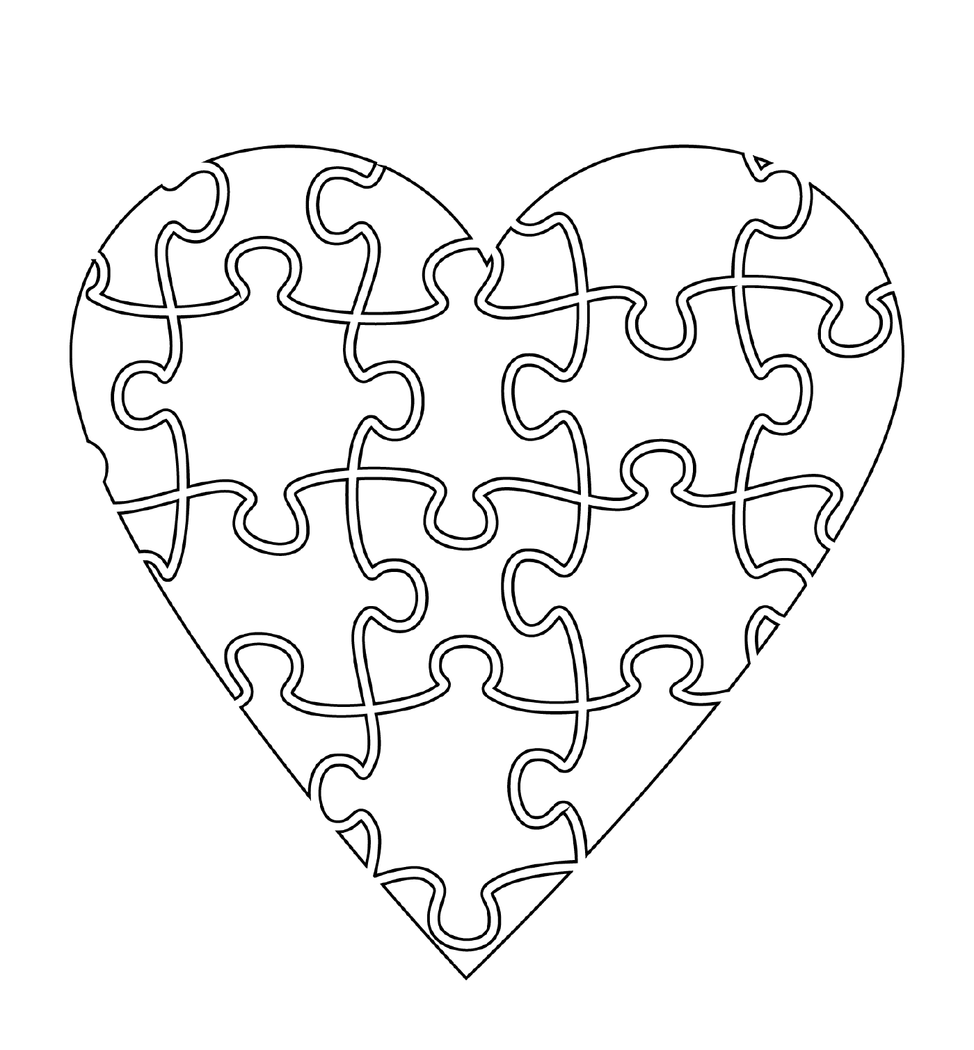  Coração na forma de um quebra-cabeça encantador 