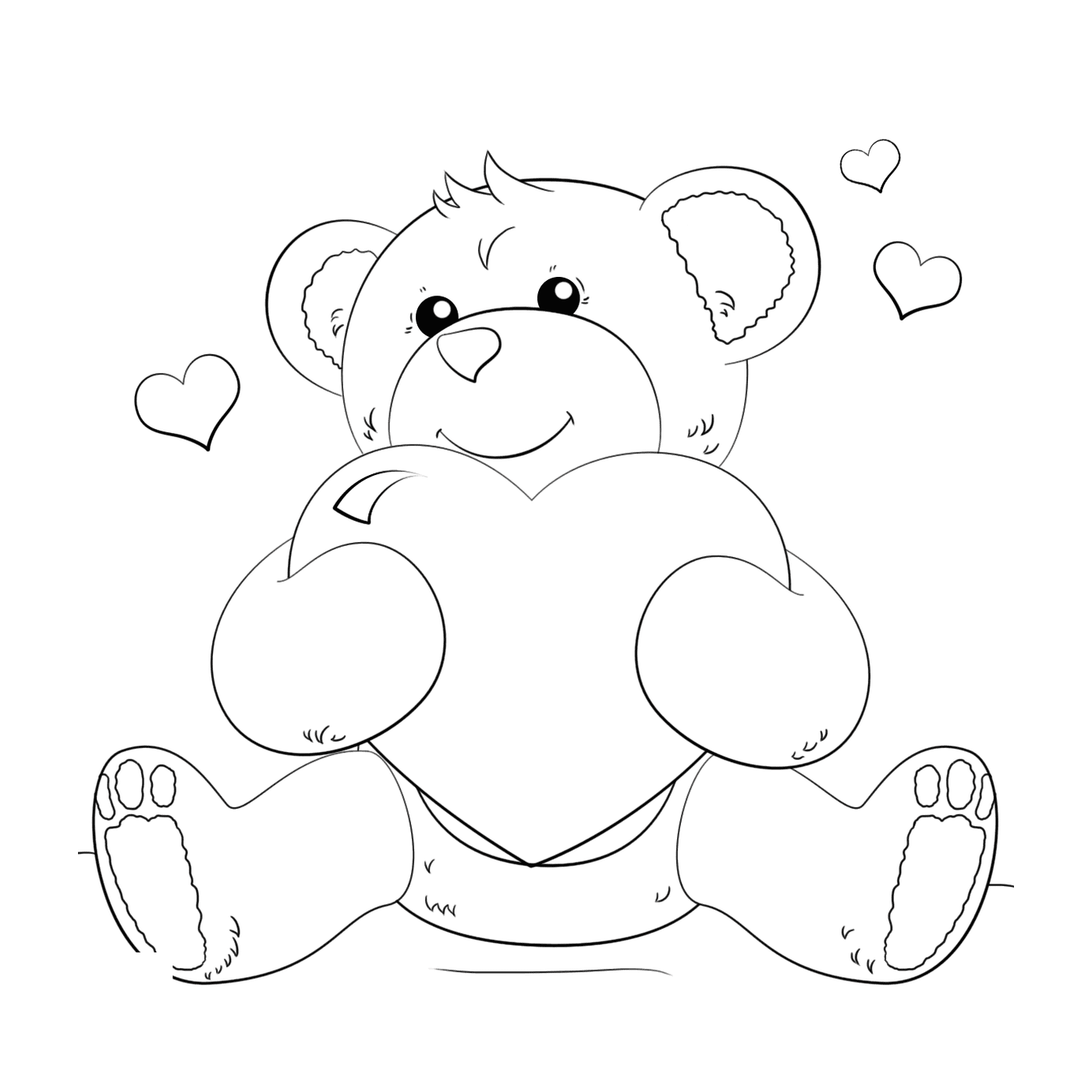  Urso Teddy com um grande coração amoroso 