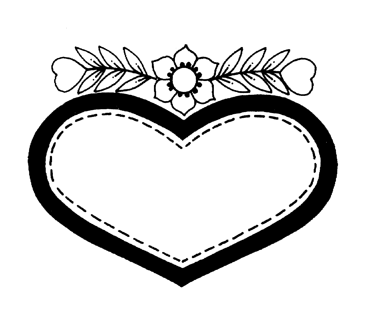  Coração do Dia dos Namorados com uma flor delicada 