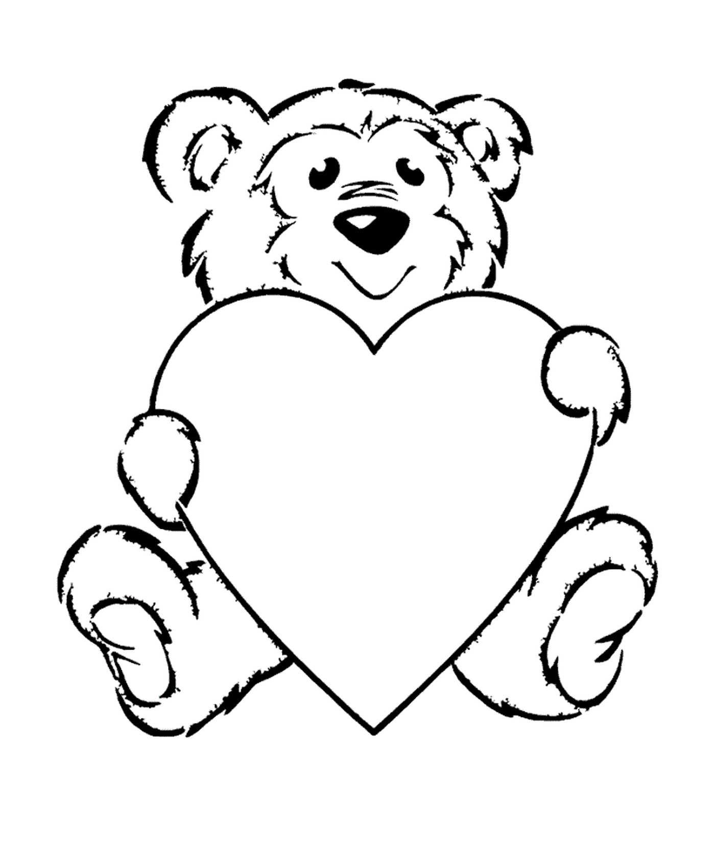  Um urso de pelúcia segurando um coração 