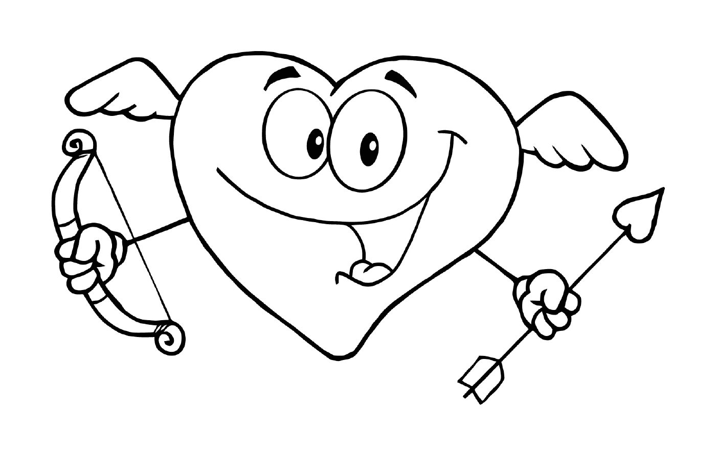  Um desenho animado com um coração sorridente 