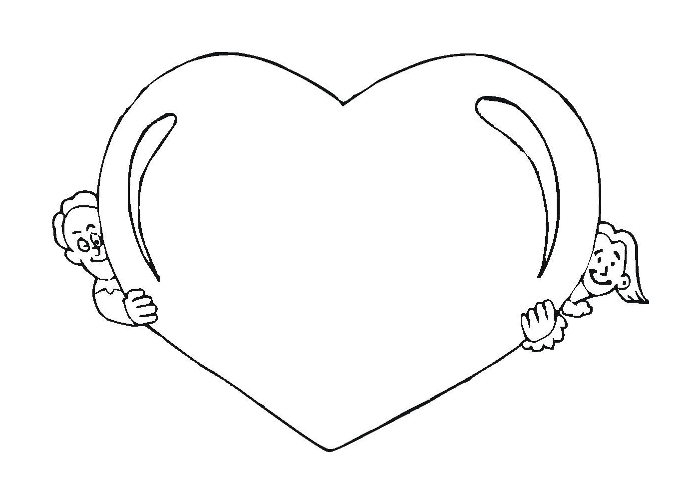  Duas mãos segurando um quadro em forma de coração 