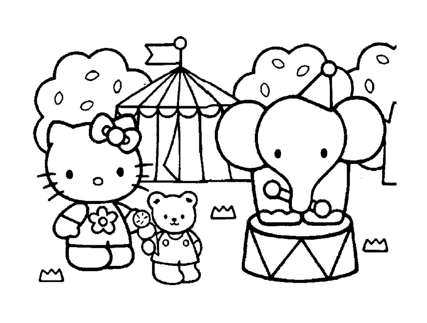  Uma cena de circo com Hello Kitty 