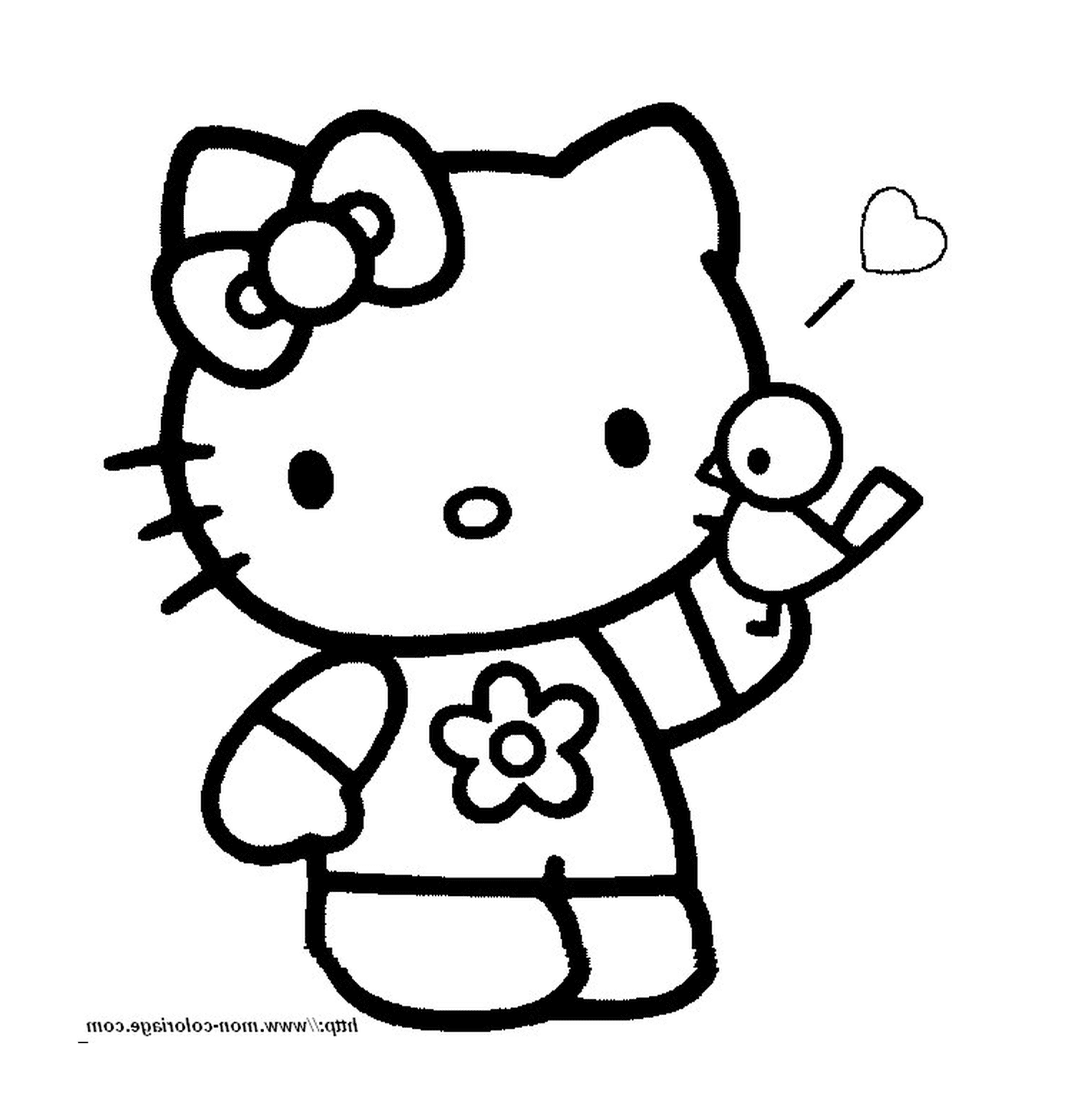  Hello Kitty segurando um telefone celular 