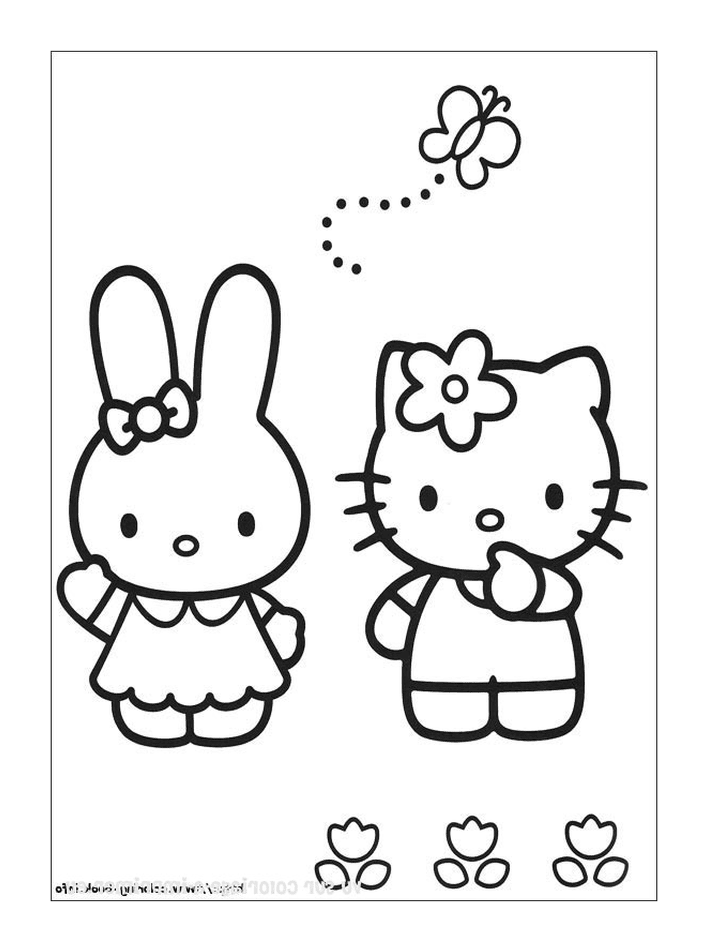  Hello Kitty e um coelho 