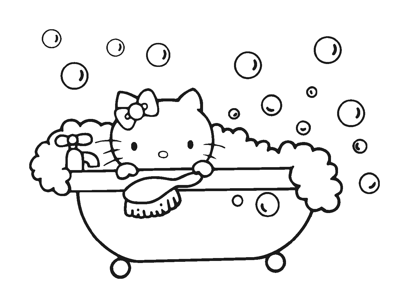  Hello Kitty rodeada por bolhas 