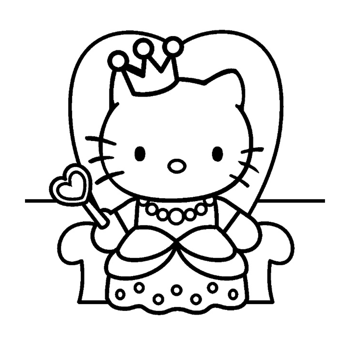  Hello Kitty sentado em uma cadeira 