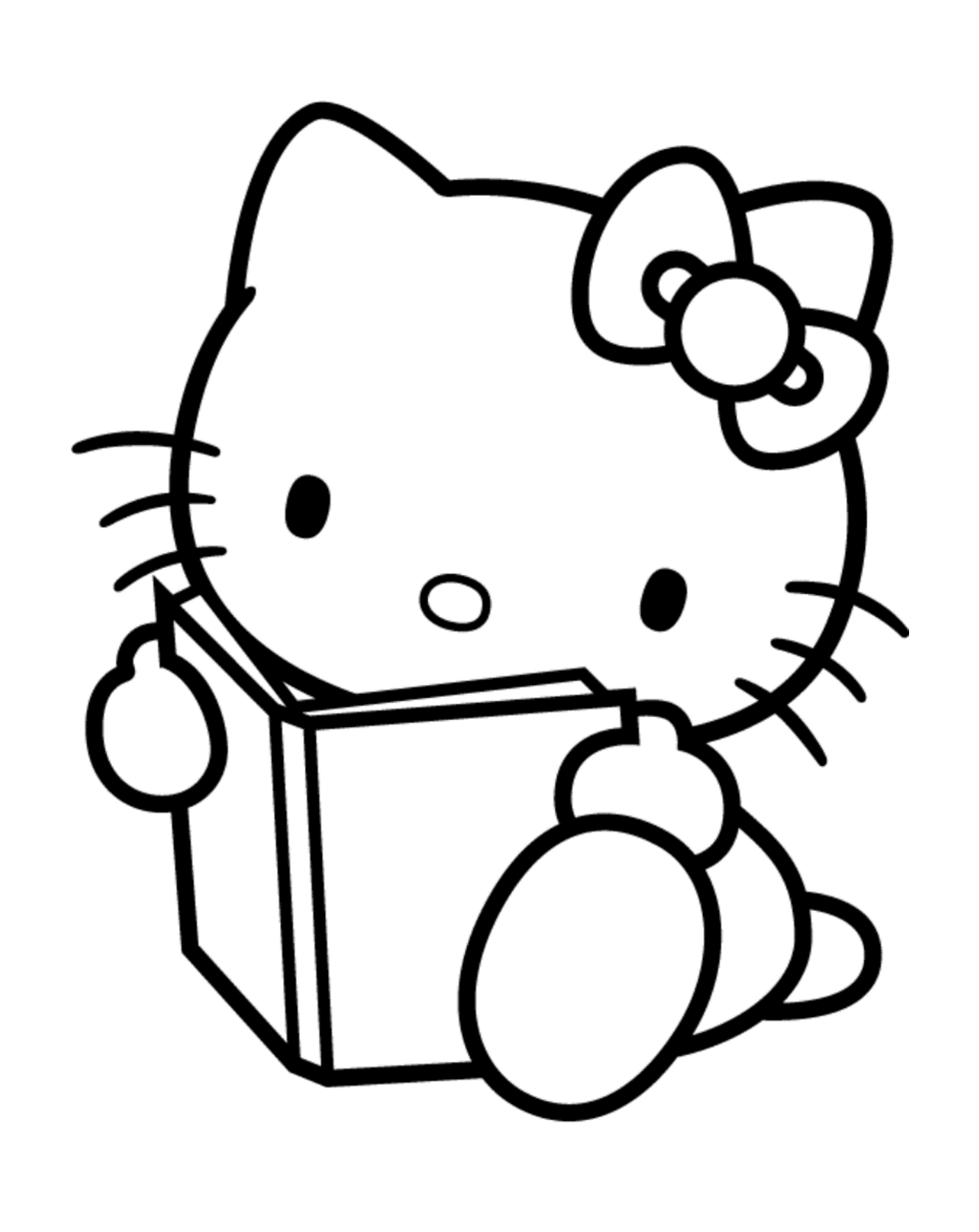  Hello Kitty sentada em um livro aberto 