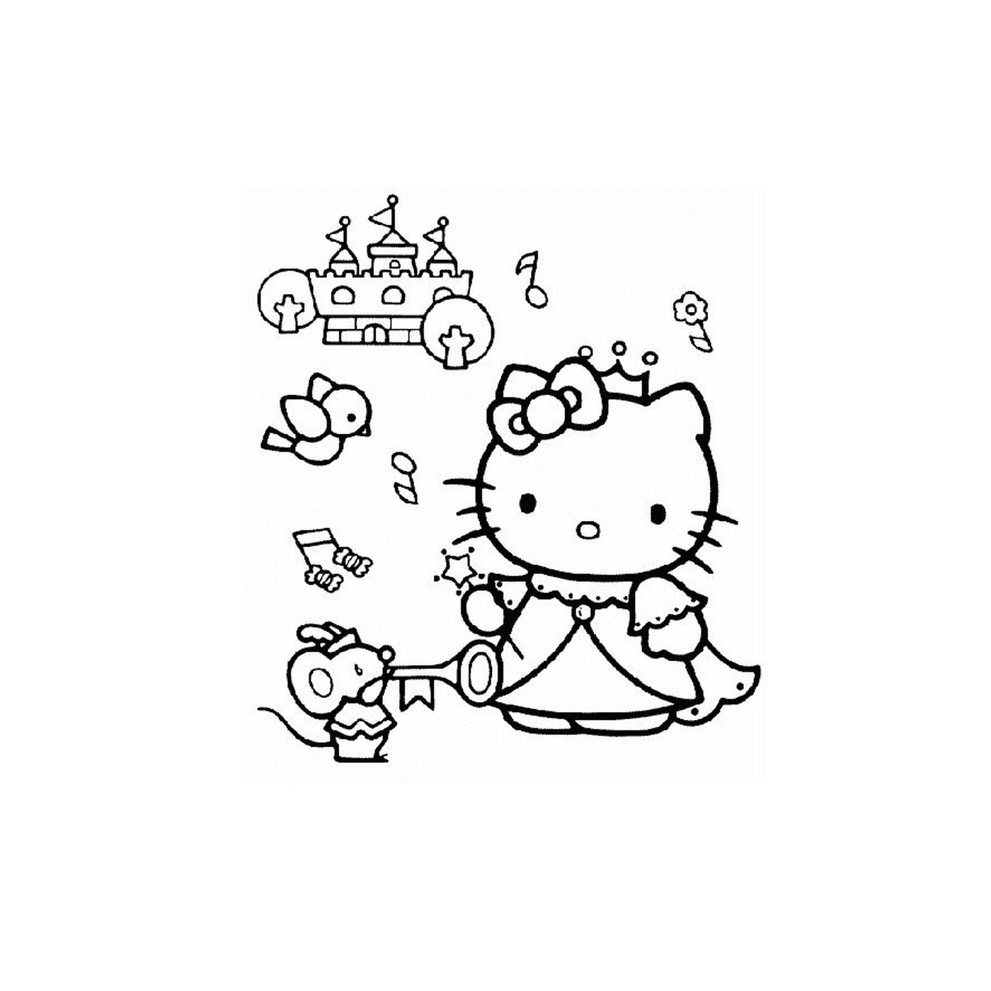  Hello Kitty princesa para crianças 