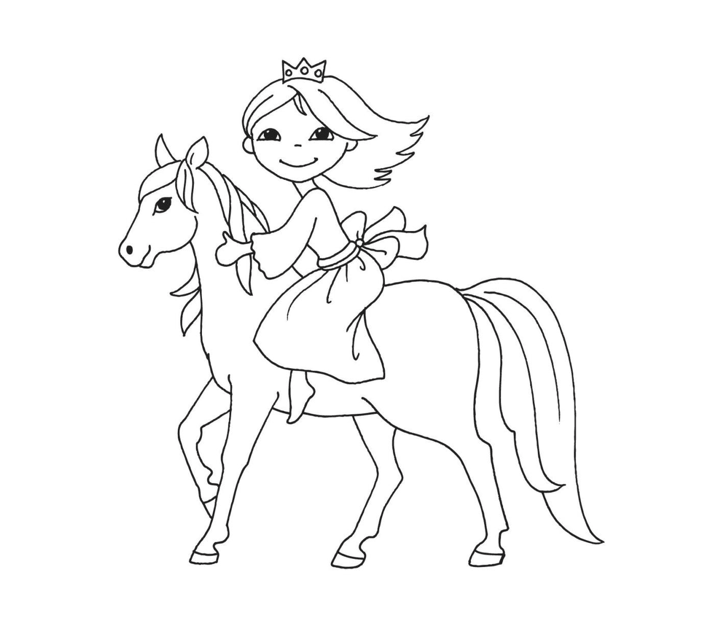  Princesa montando seu belo cavalo 