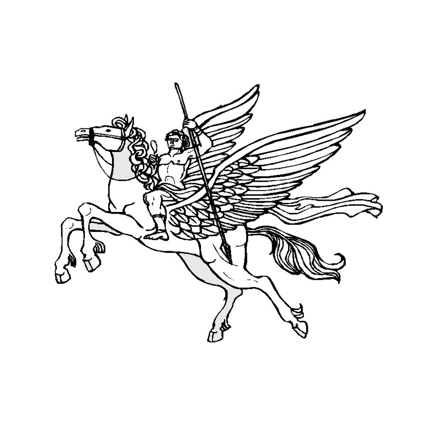  Homem montando um cavalo alado 