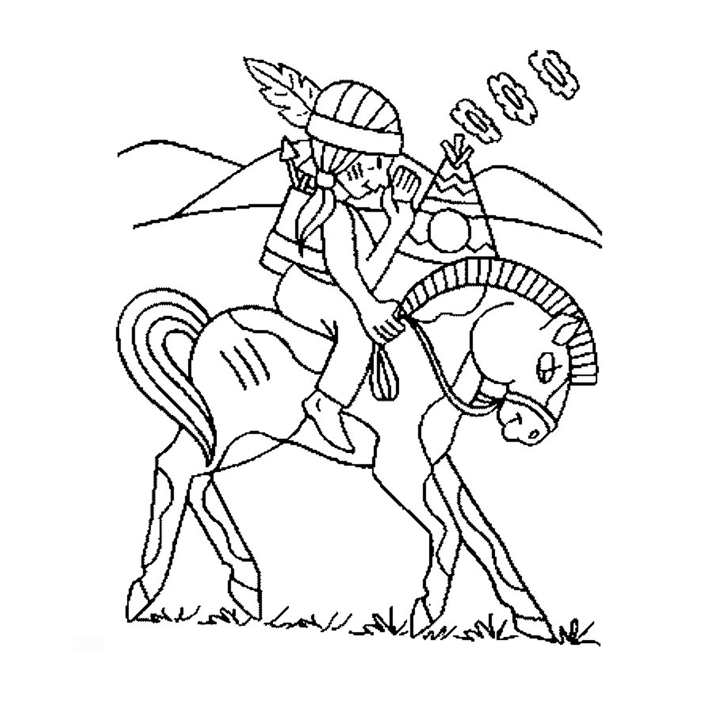  Uma pessoa montando um cavalo como os índios 