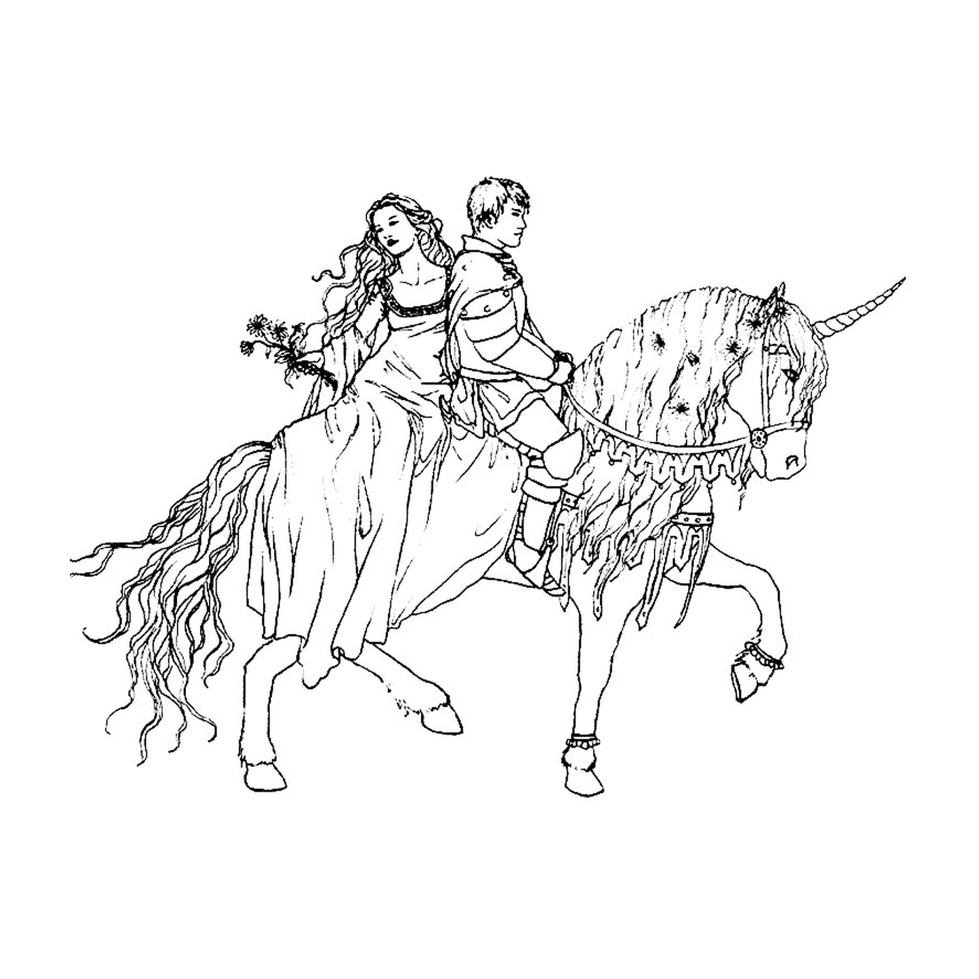  Casal real montando um cavalo 