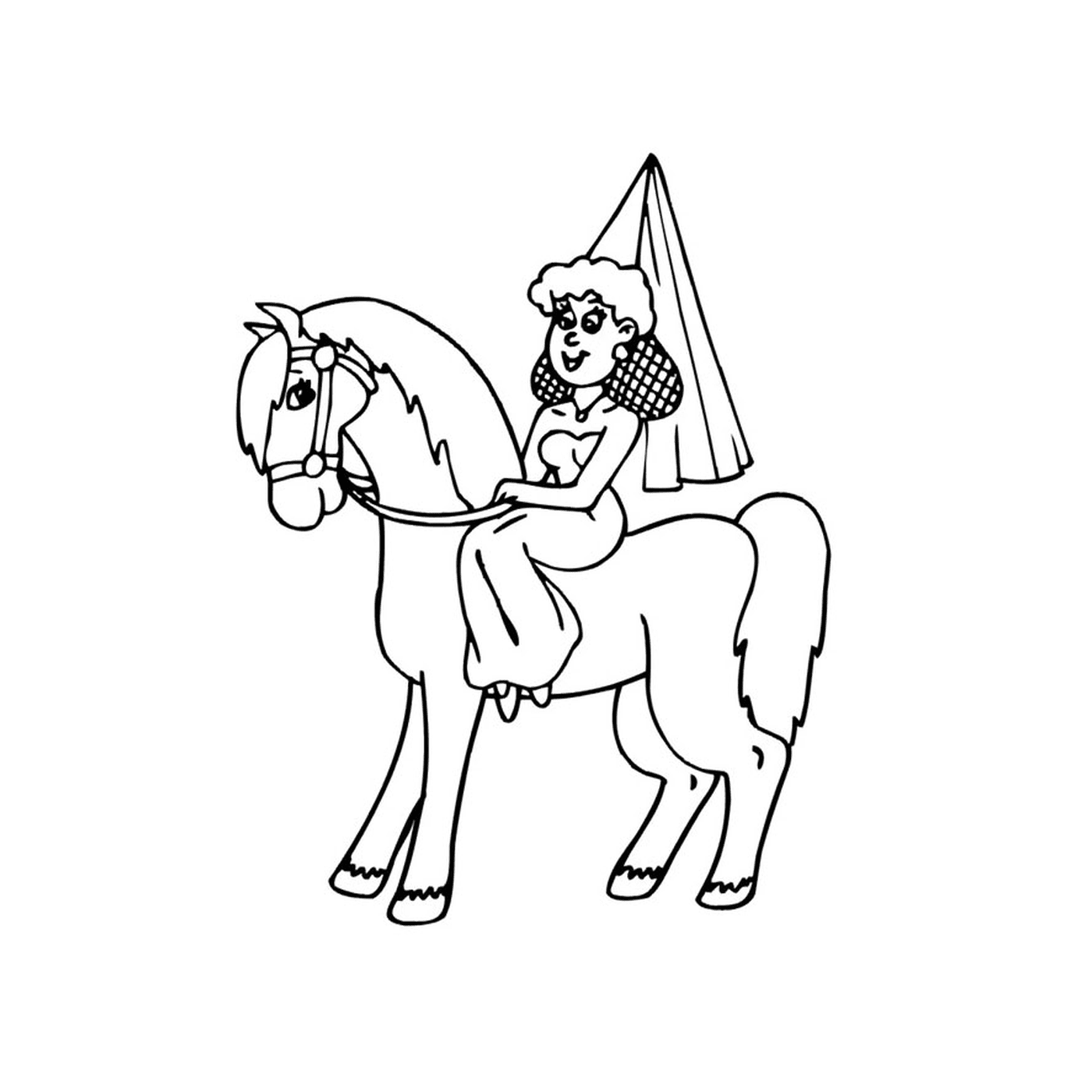  Pessoa sentada em um cavalo princesa 