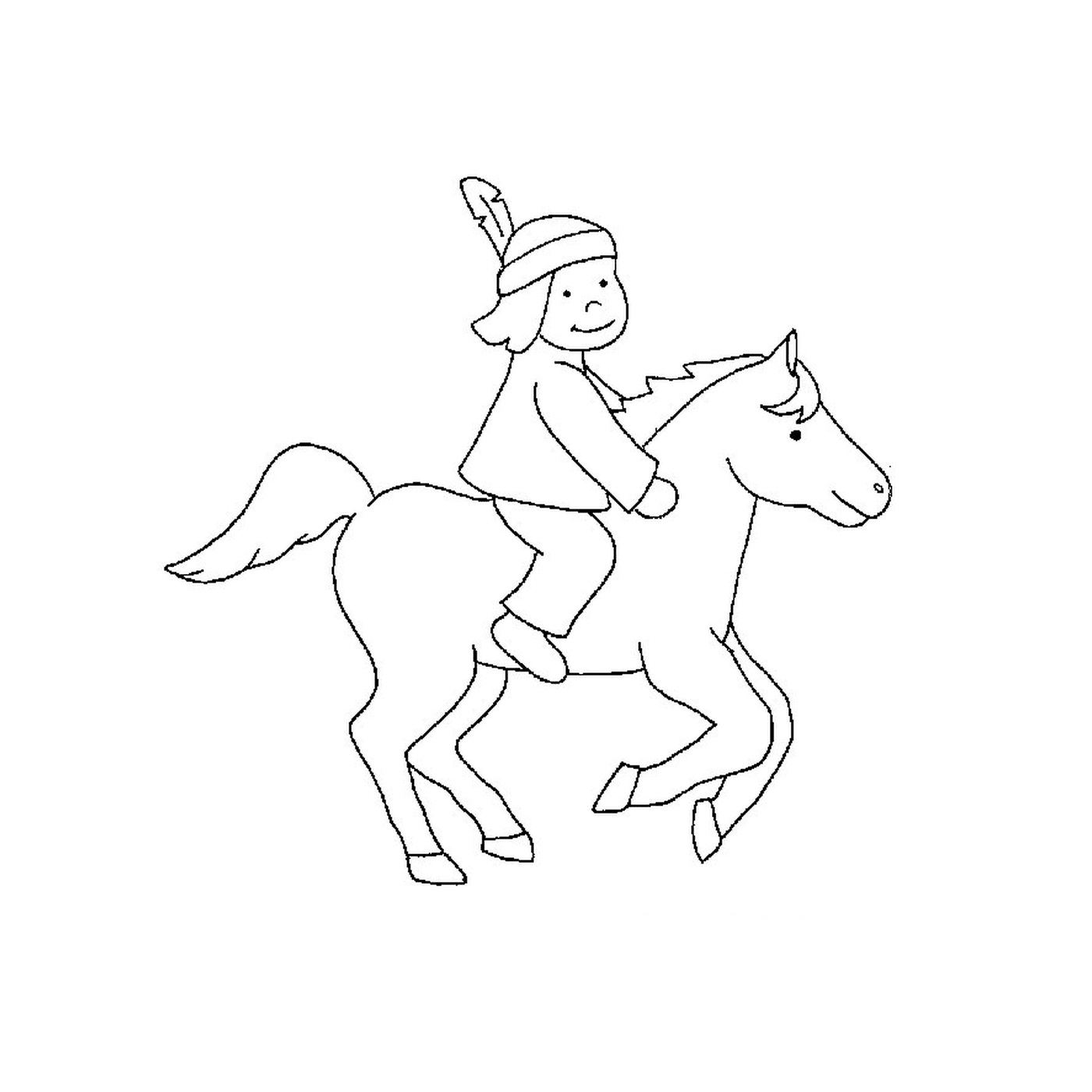  Indiano a cavalo - Uma pessoa monta um cavalo 